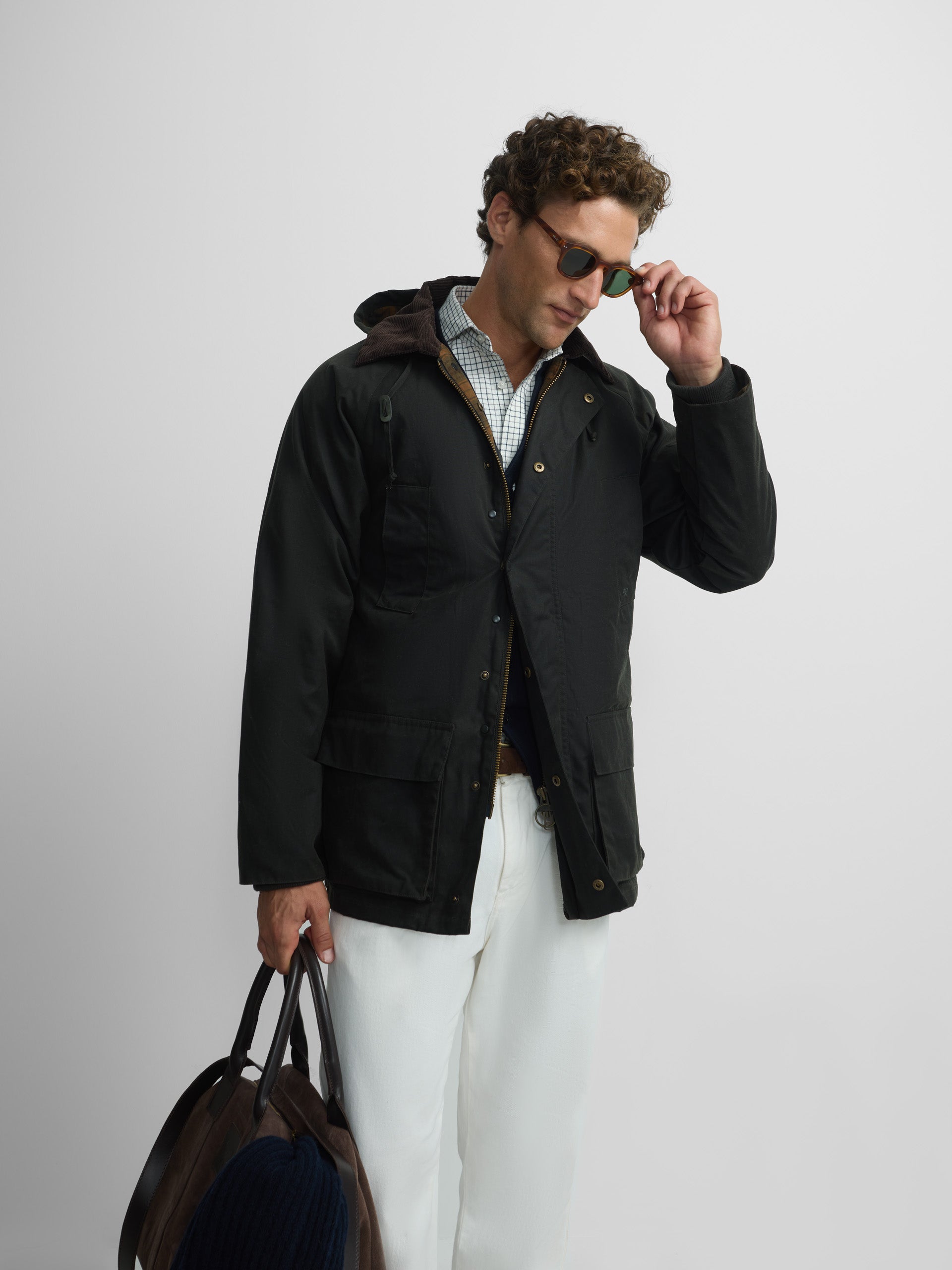 Classic green waxed coat