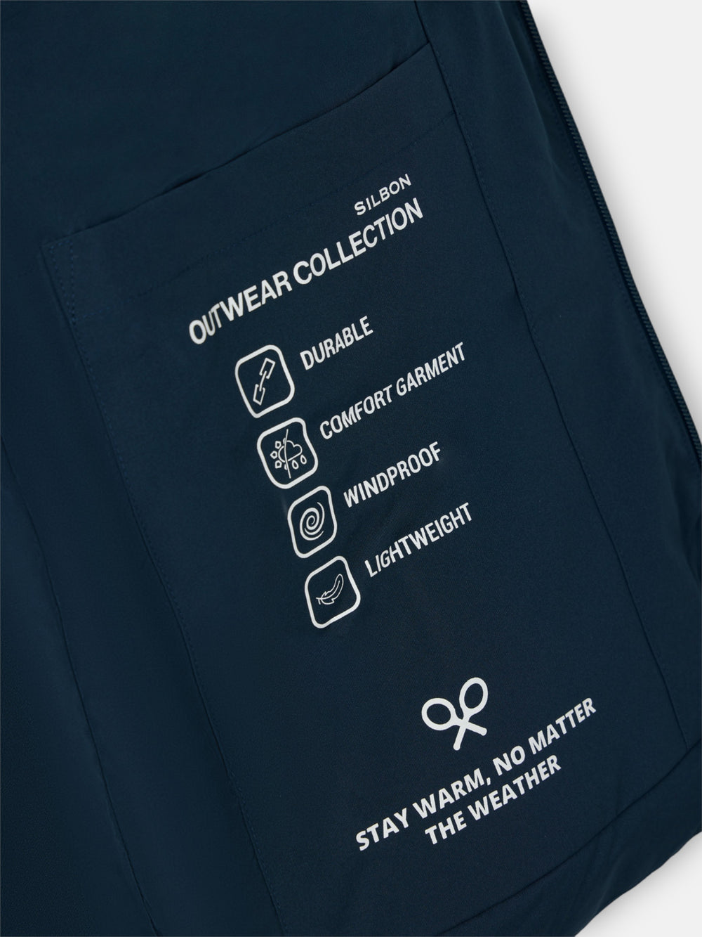 Warm navy technical hooded coat