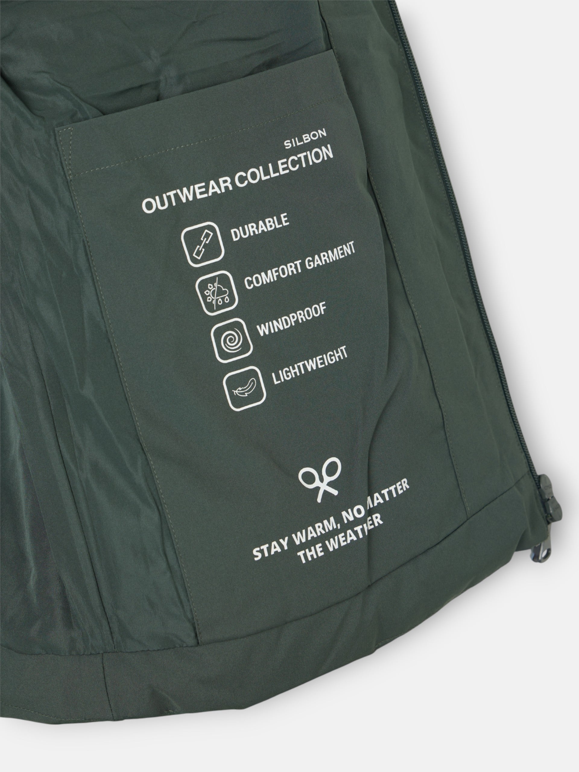 Manteau technique à capuche vert chaud