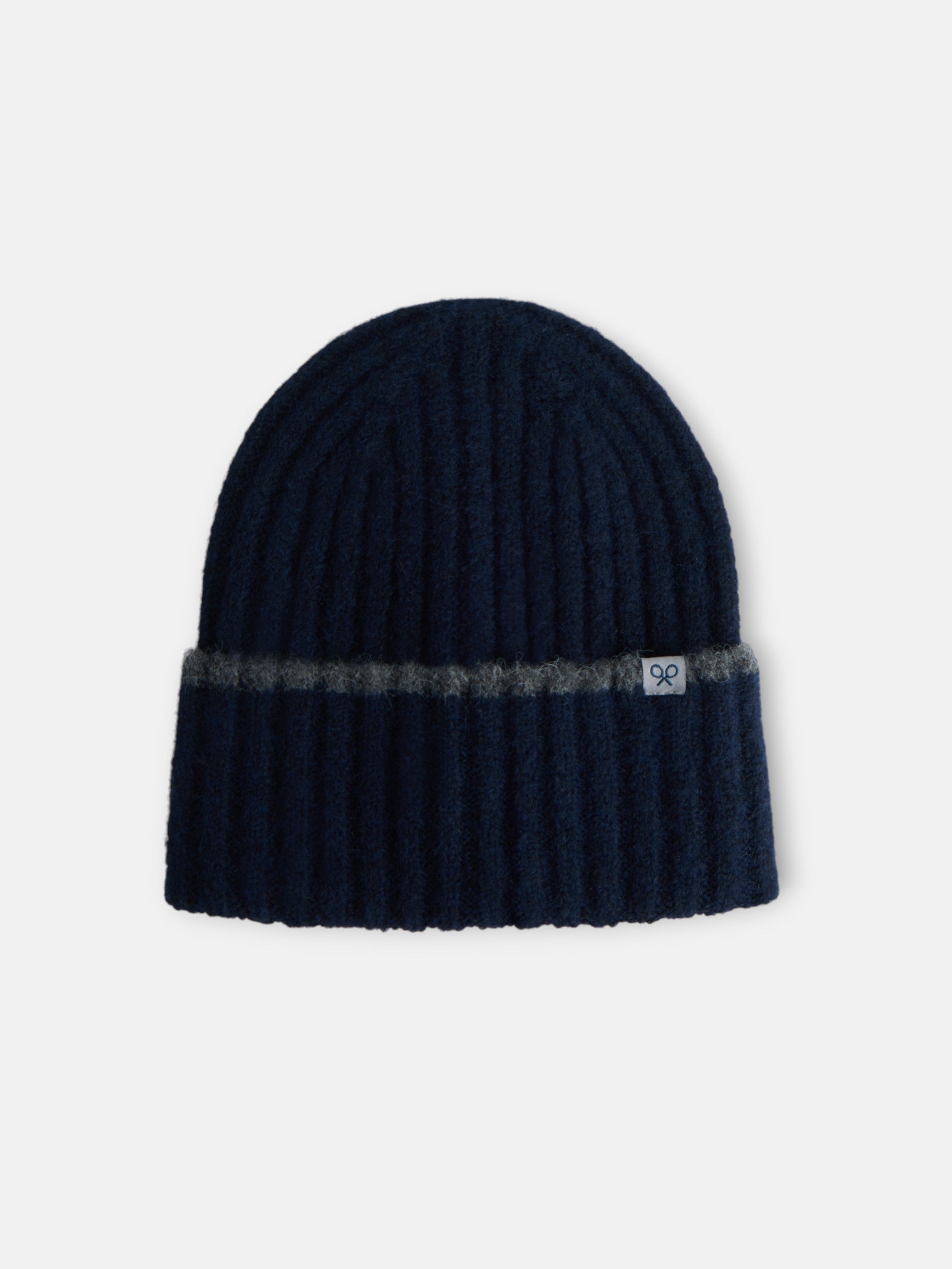 Gorro punto raya contraste azul marino