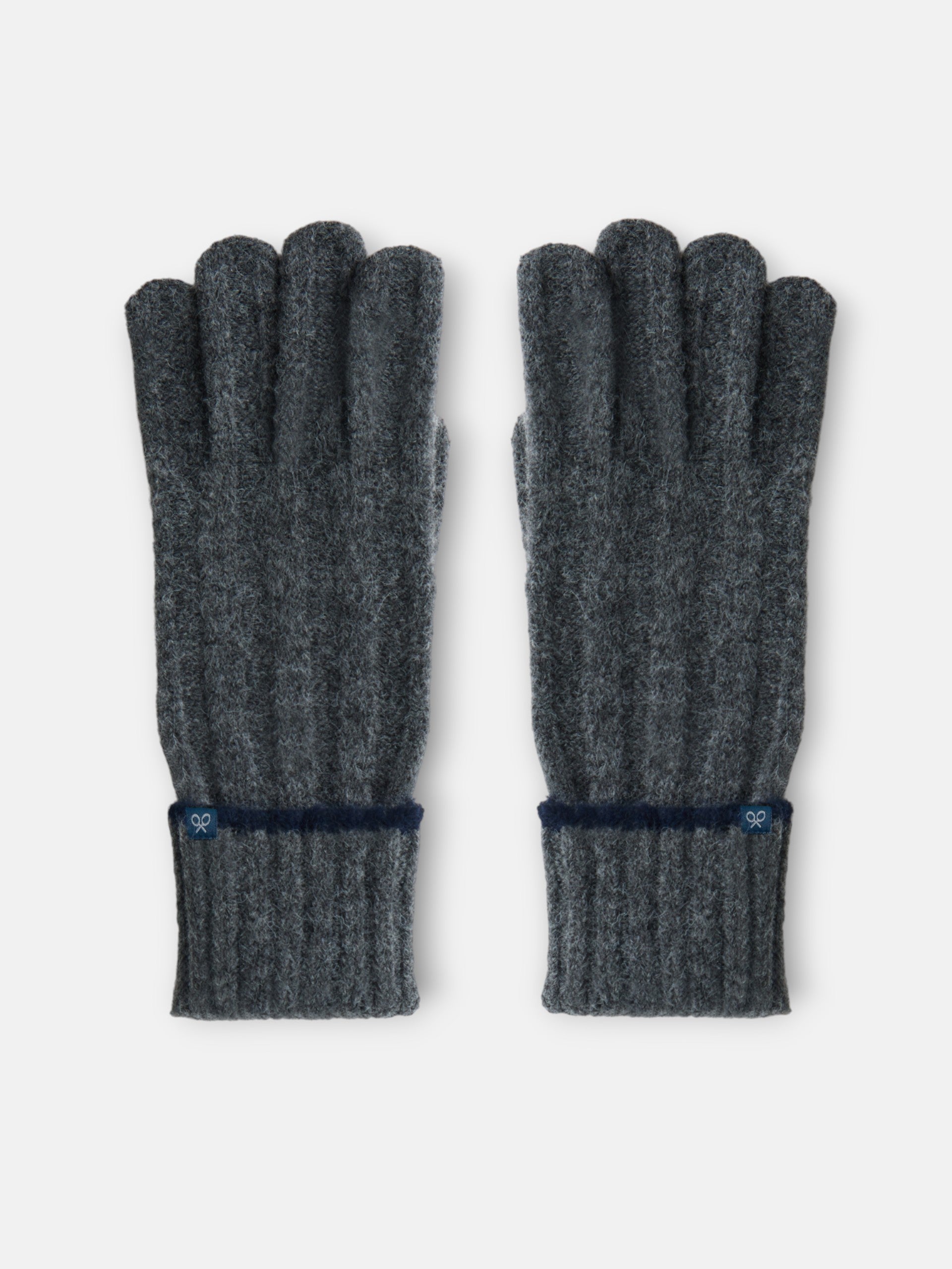 Guantes punto raya contraste gris