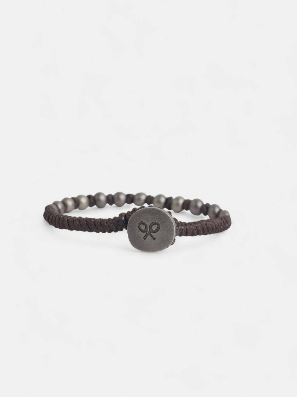 Braided leather bead bracelet