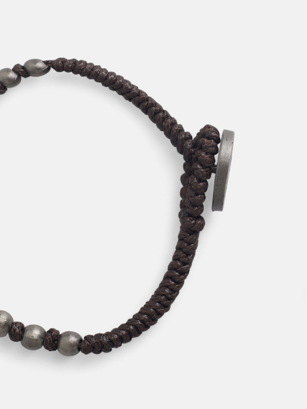 Braided leather bead bracelet