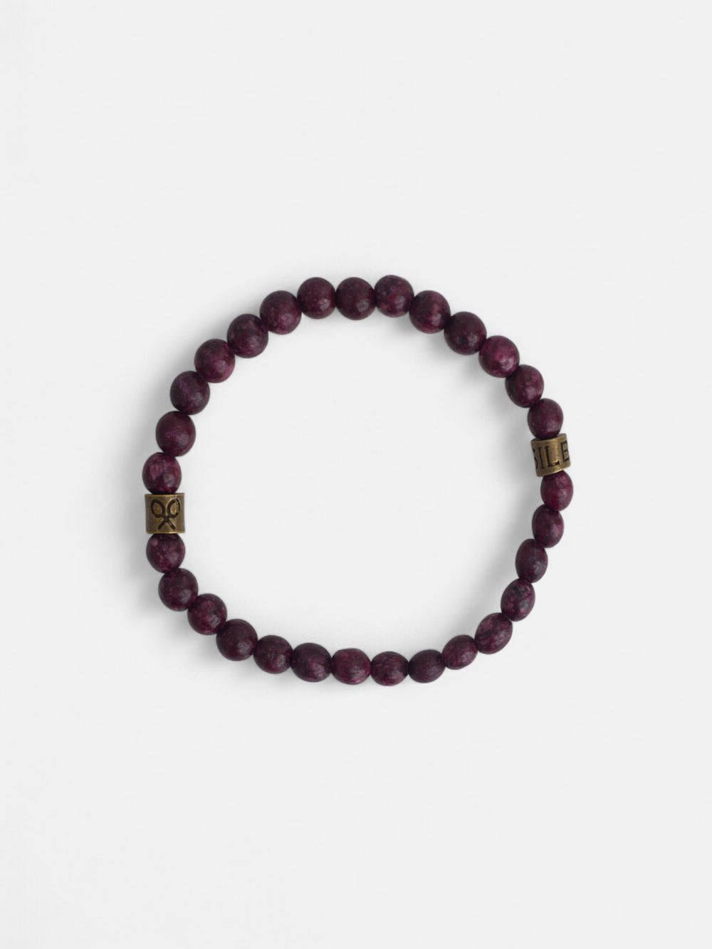 Burgundy round stone bracelet