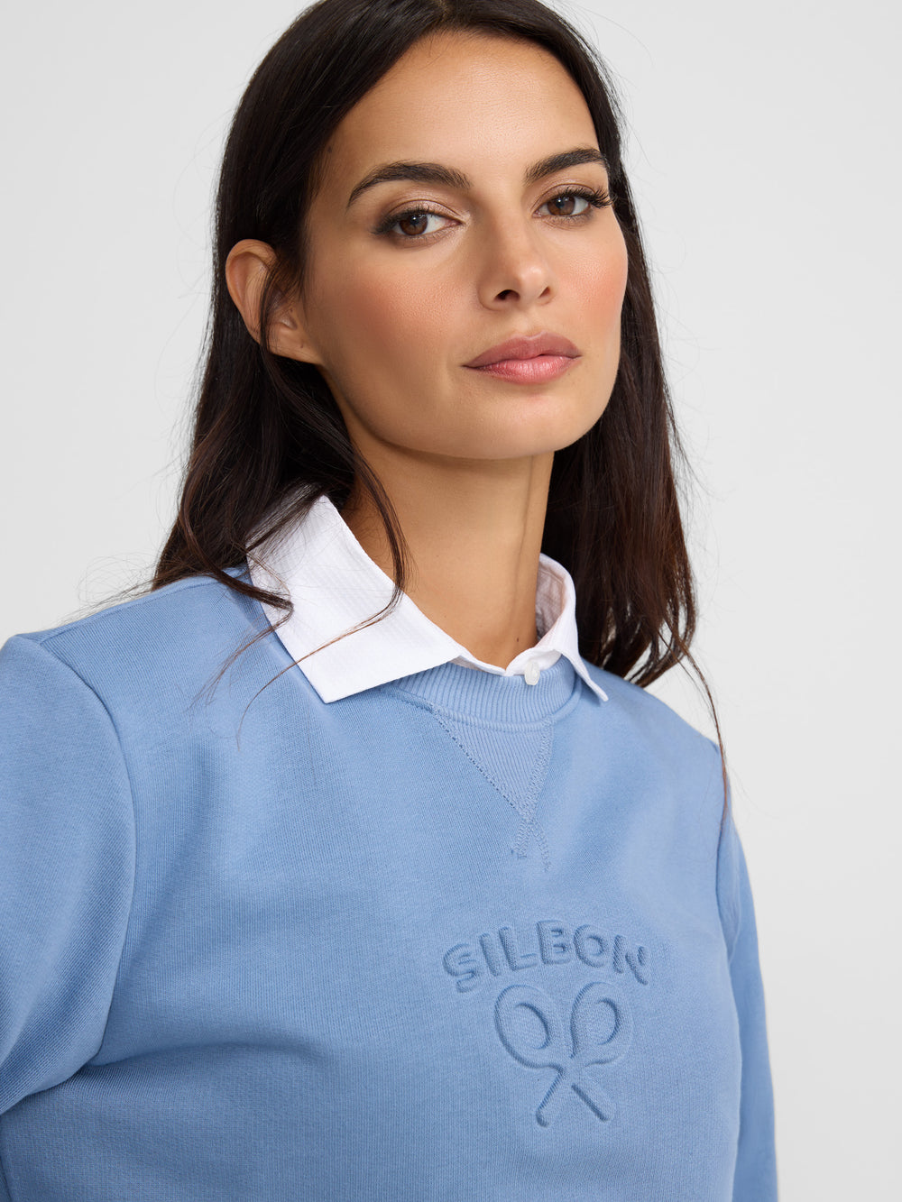 Sweat-shirt femme Silbon classique bleu