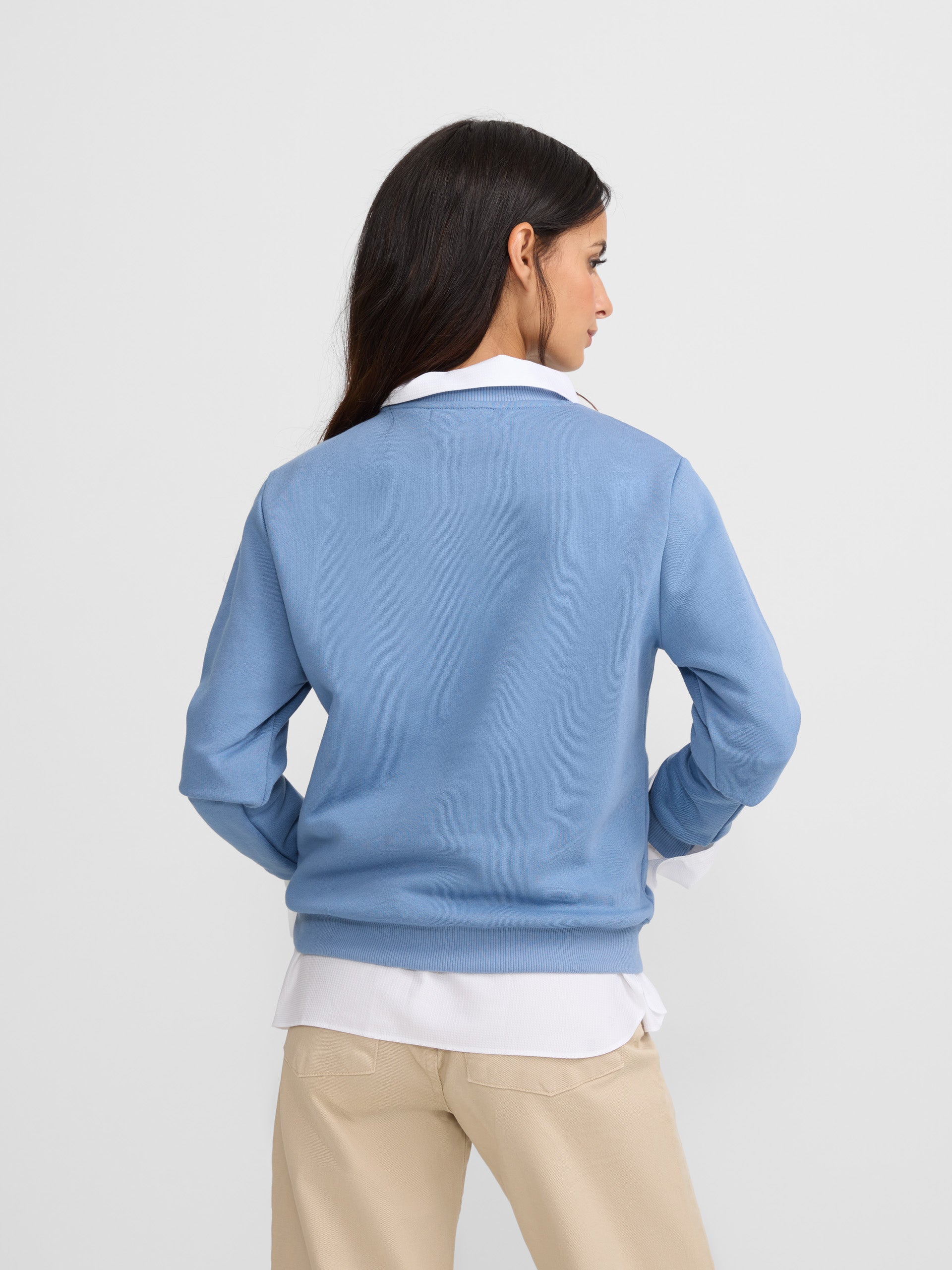 Sweat-shirt femme Silbon classique bleu