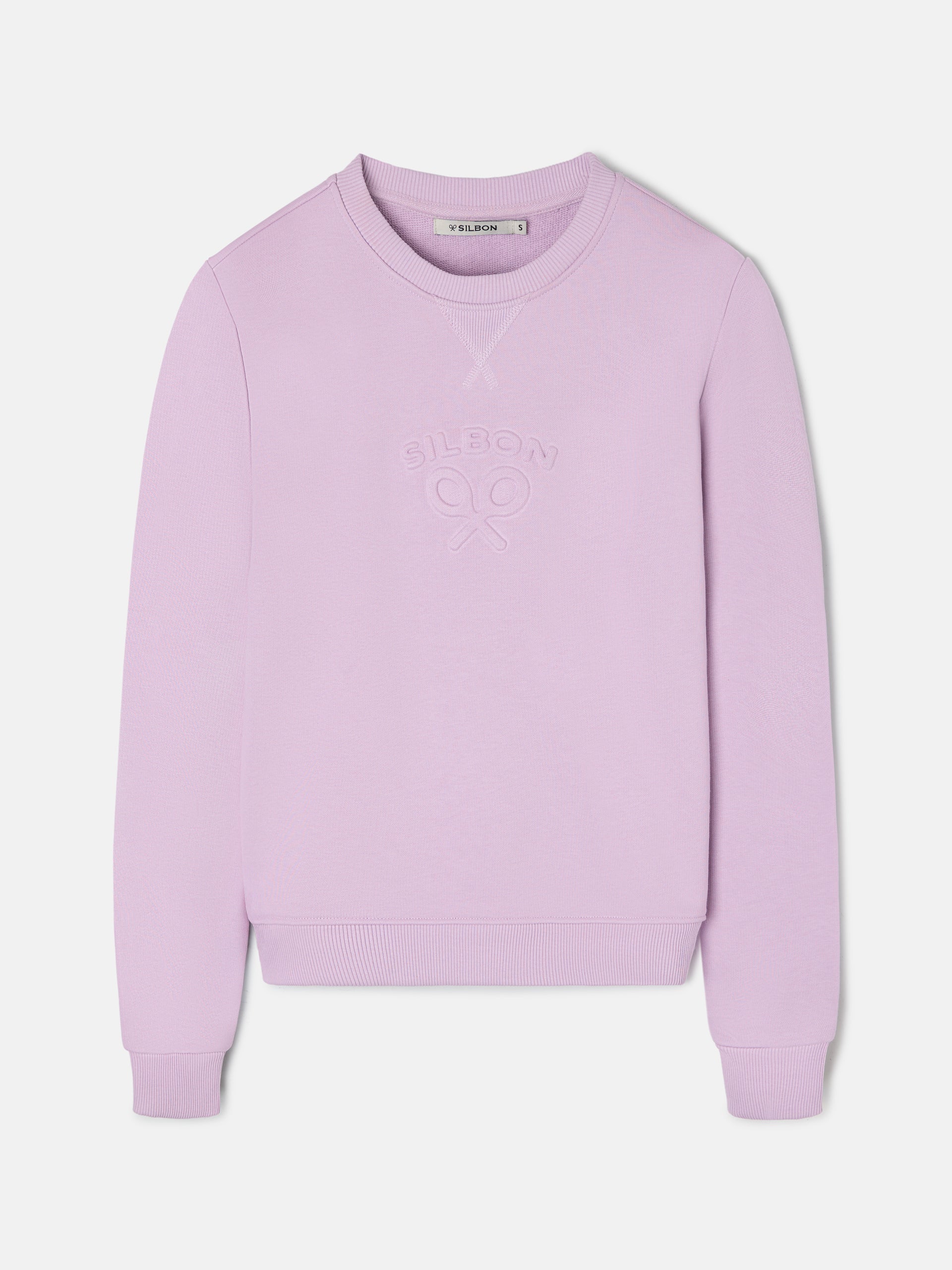 Sweat-shirt femme Silbon classique mauve
