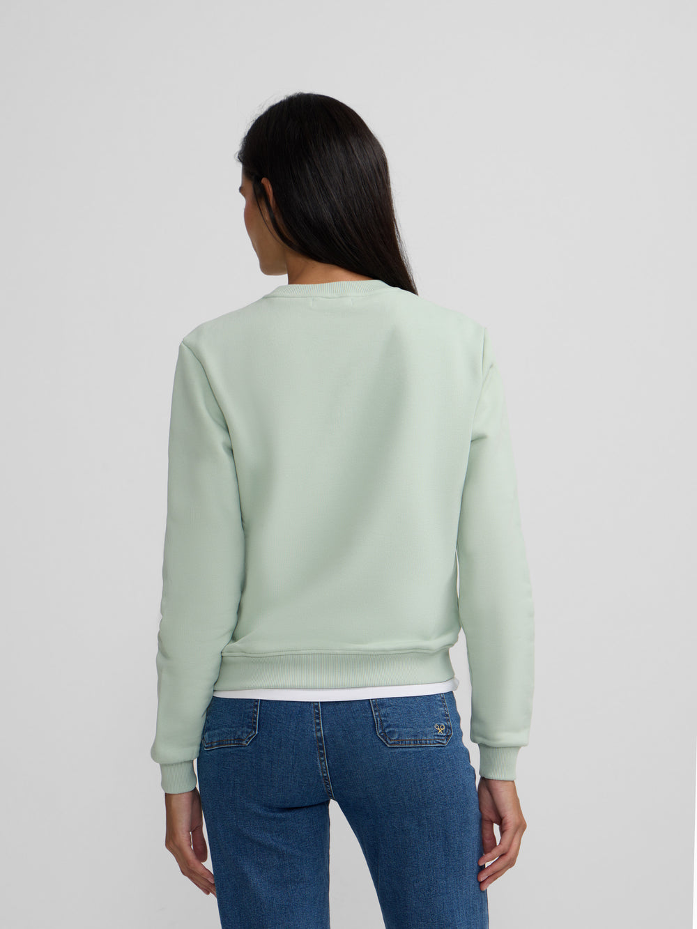 Sweat-shirt vert classique Silbon pour femme