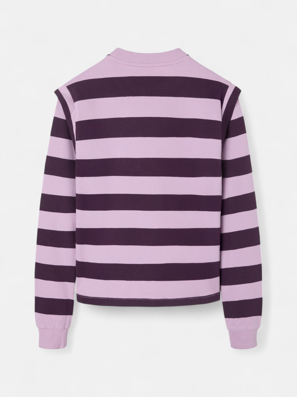 Sweat-shirt femme avec épaulettes à rayures violettes