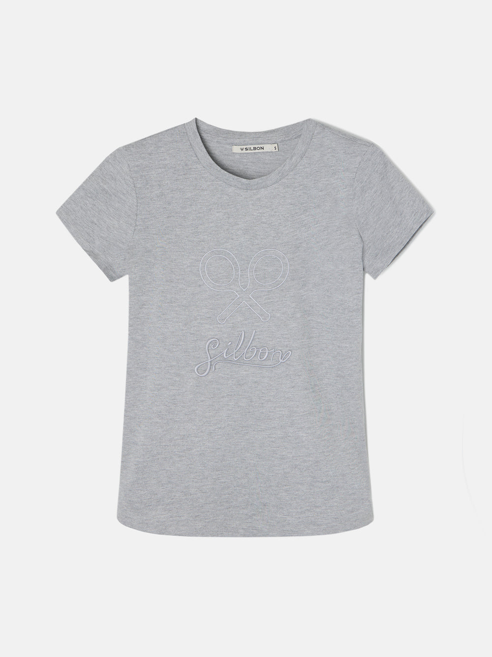 T-shirt clássica cinzenta para mulher