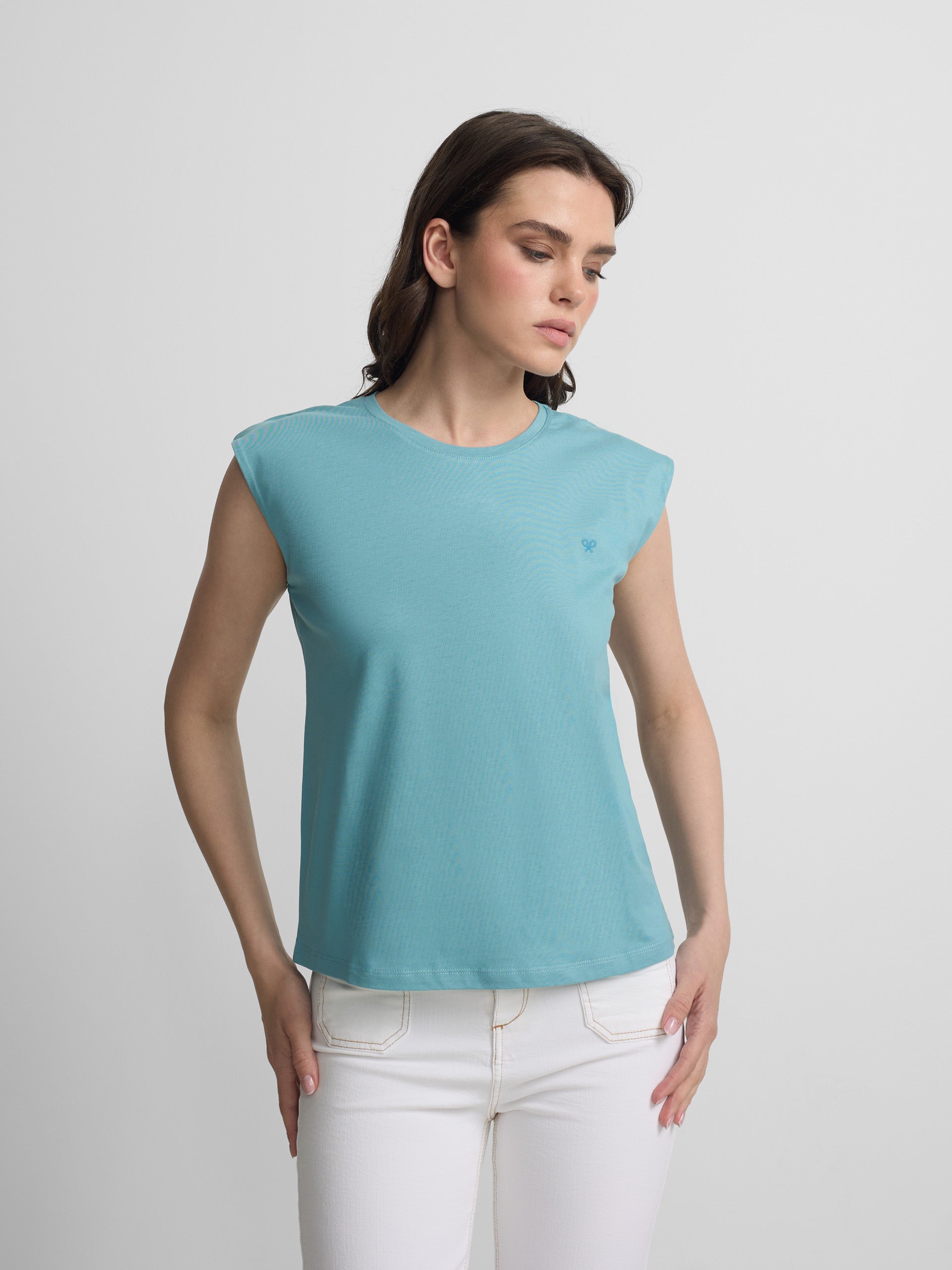 Women's blue sun t-shirt