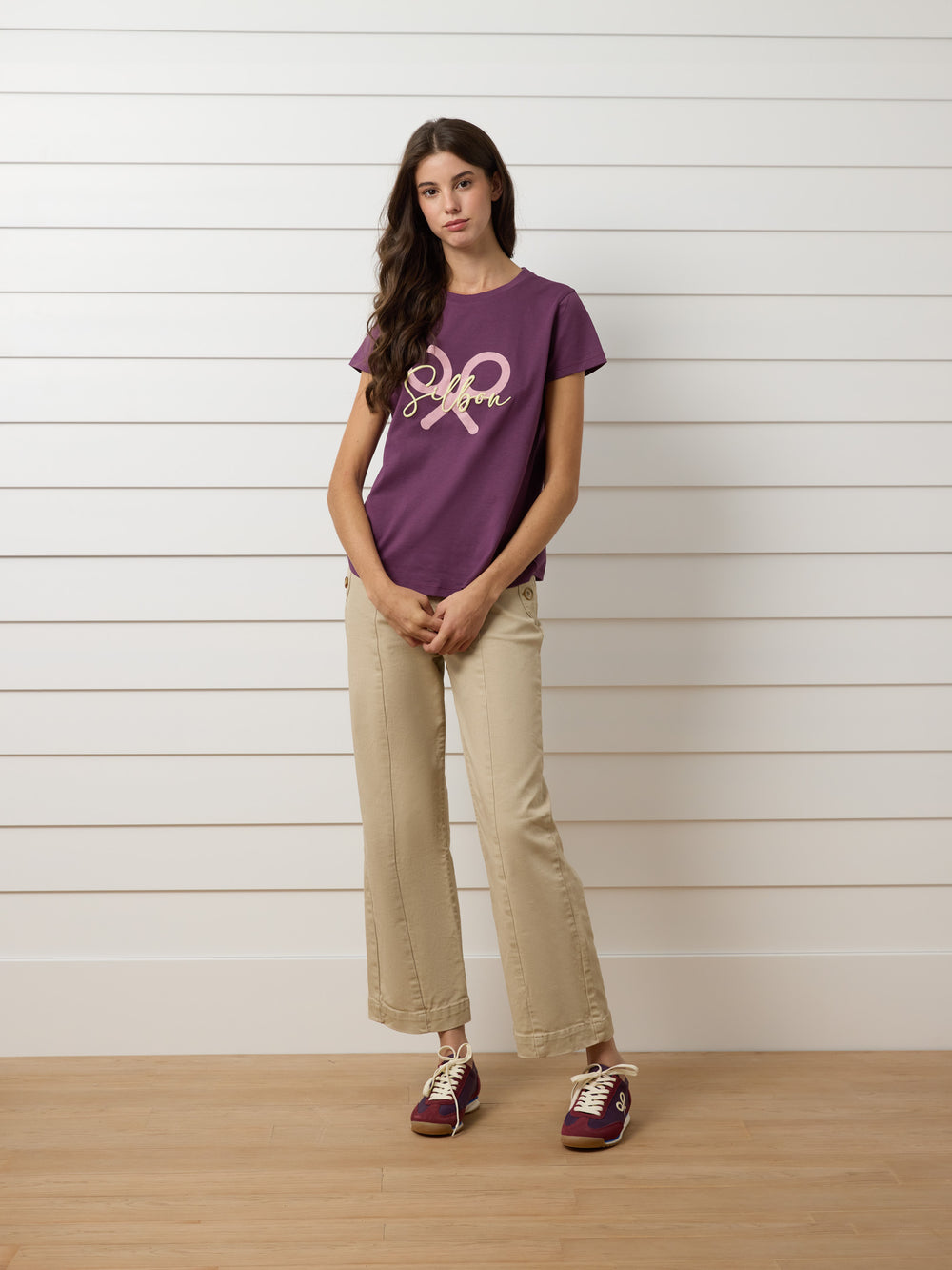 Camiseta woman clasica raqueta morado