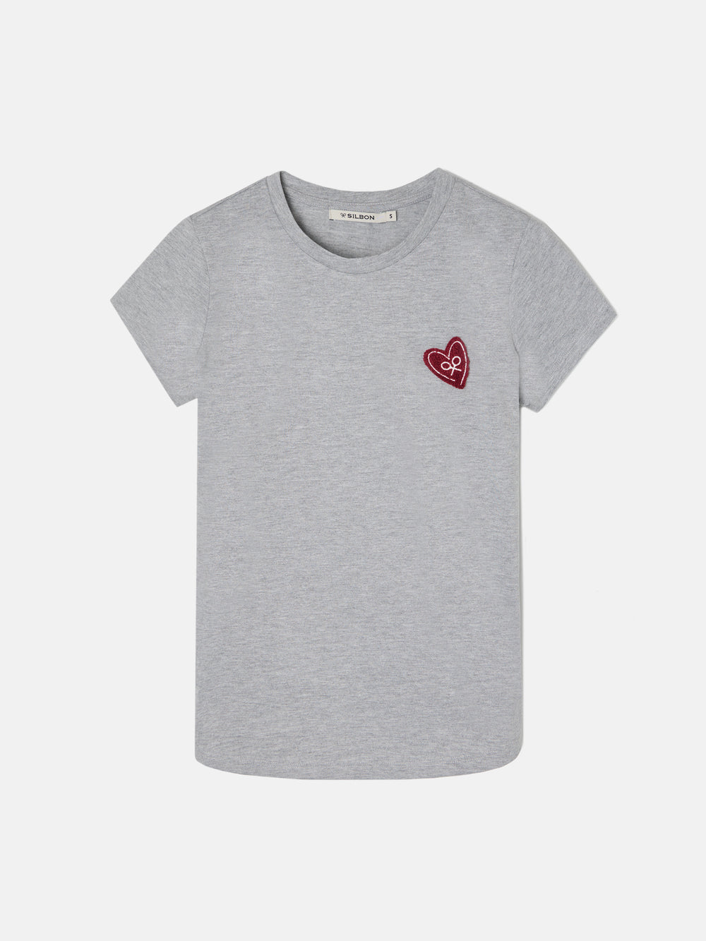 T-shirt woman love cinzenta