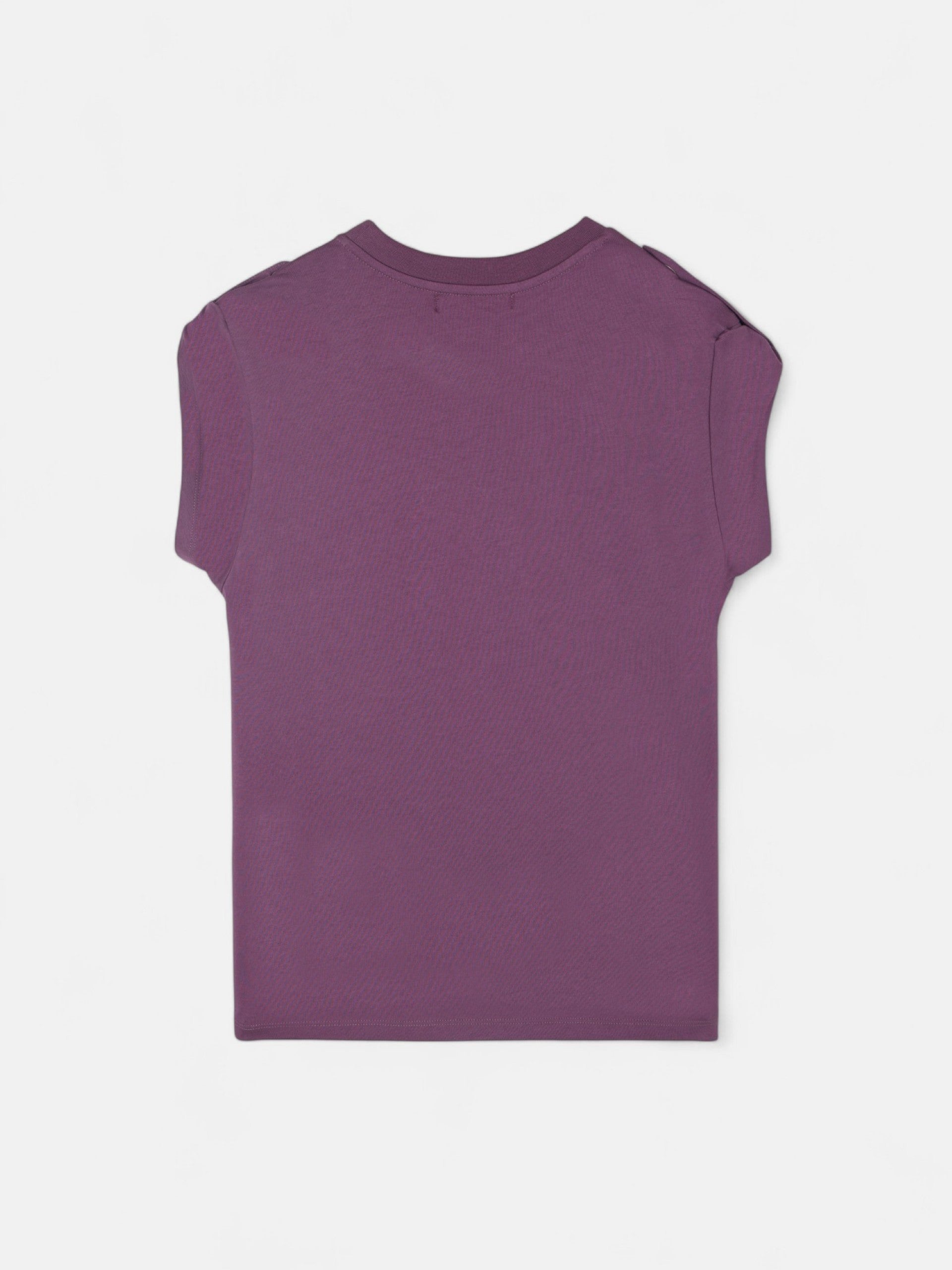 Women's roll-out t-shirt with purple studs