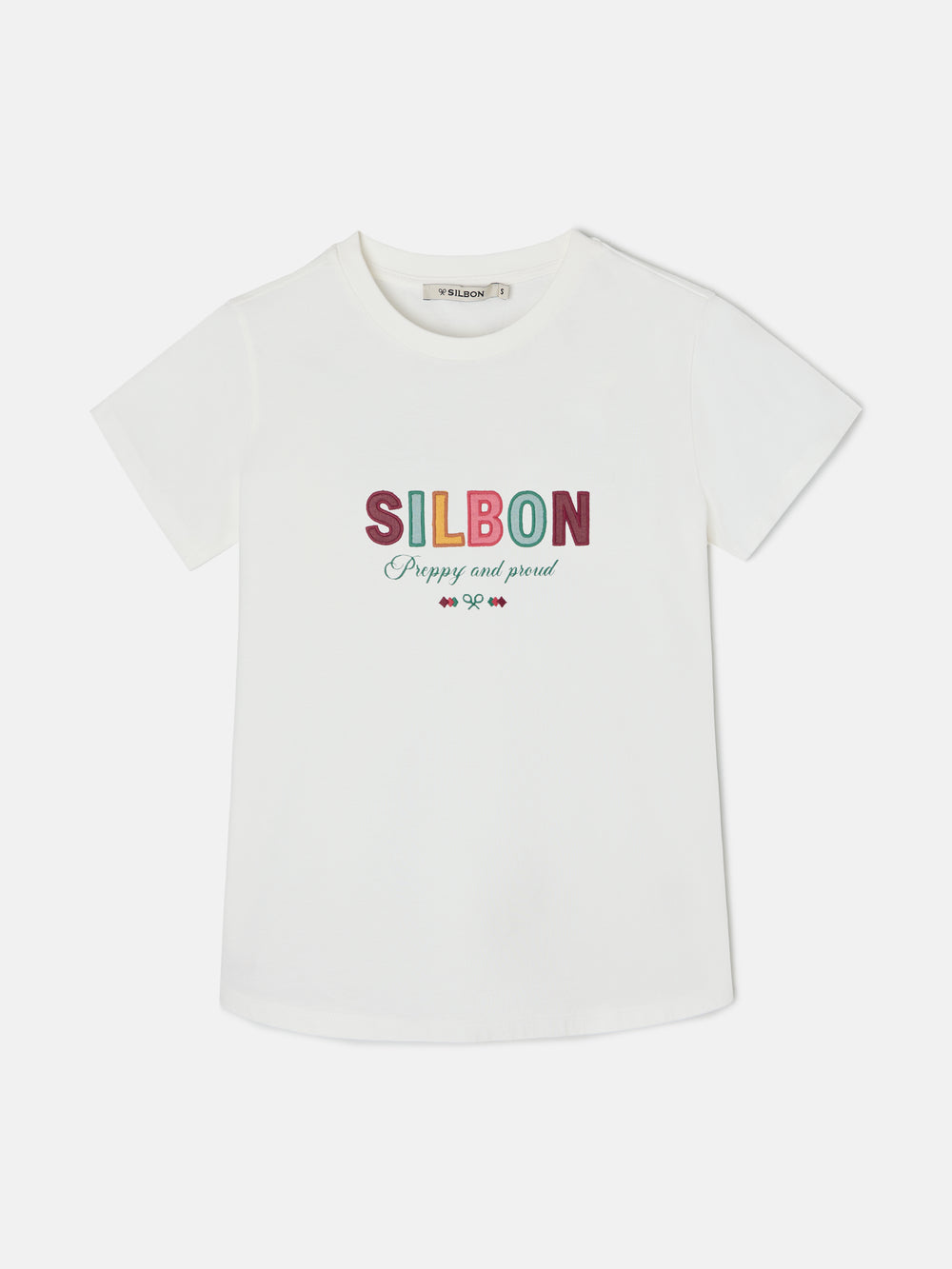 Camiseta woman letras silbon blanca