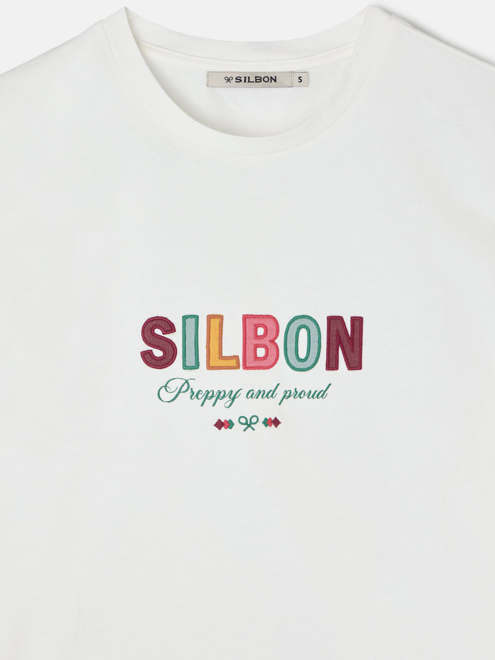 Camiseta woman letras silbon blanca