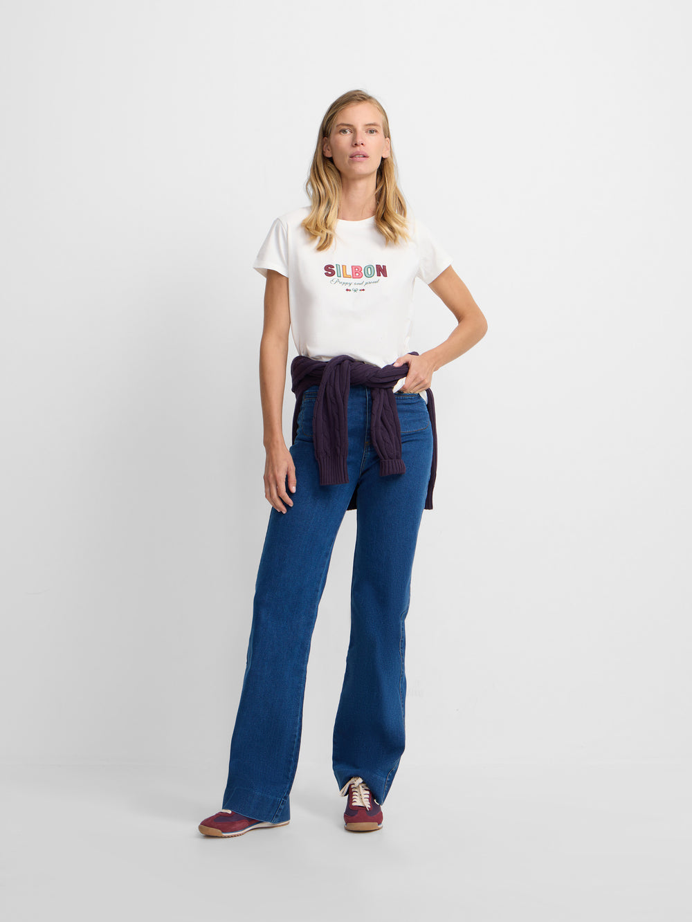 Camiseta woman letras silbon blanca