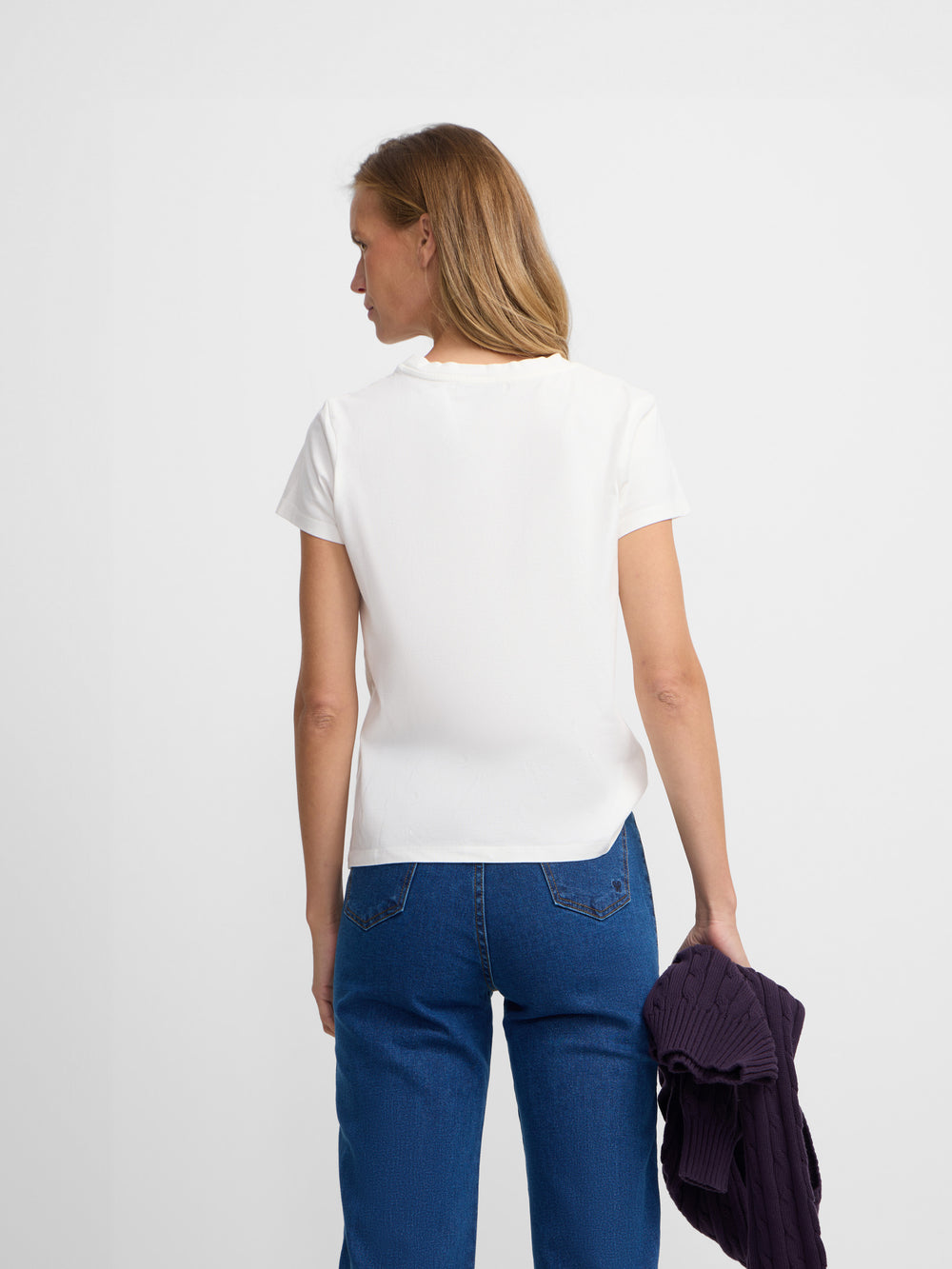 Camiseta woman letras silbon blanca