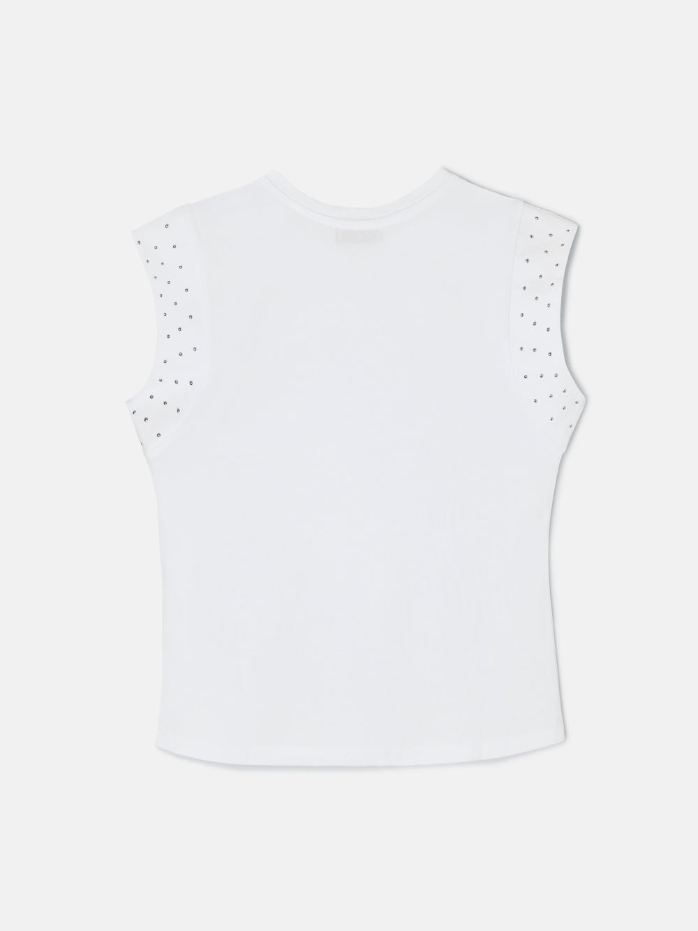Camiseta woman hombrera tachas blanca