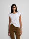 Camiseta woman hombrera tachas blanca