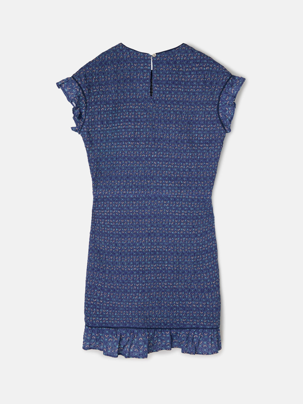 Vestido mini fruncido estampado azules