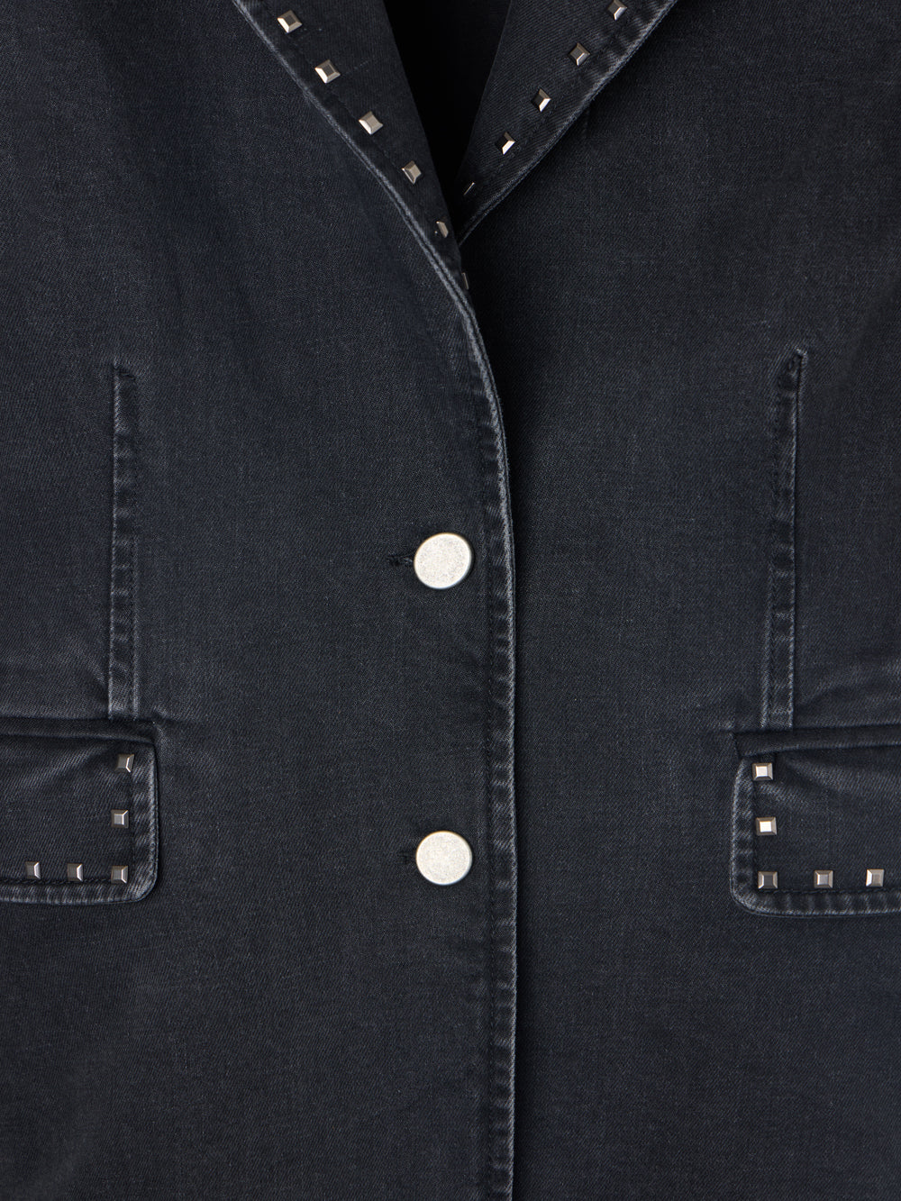 Blazer de ganga cinzento com tachas