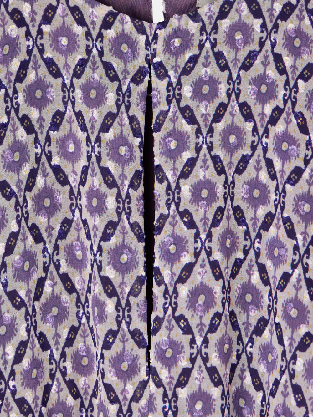 Vestido largo fruncido estampado malva