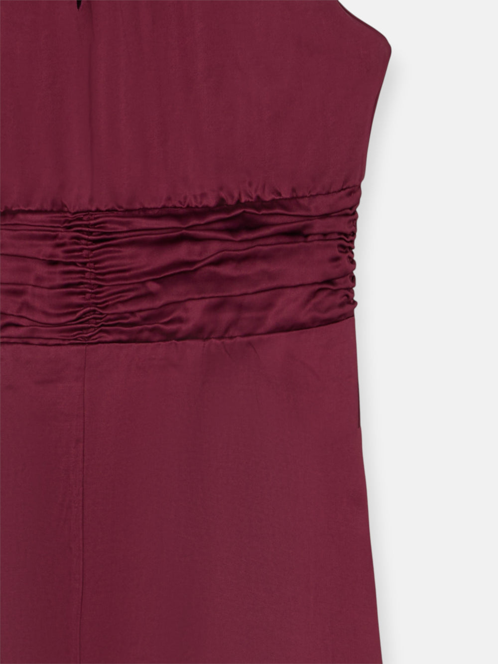 Vestido largo capa satinado burdeos