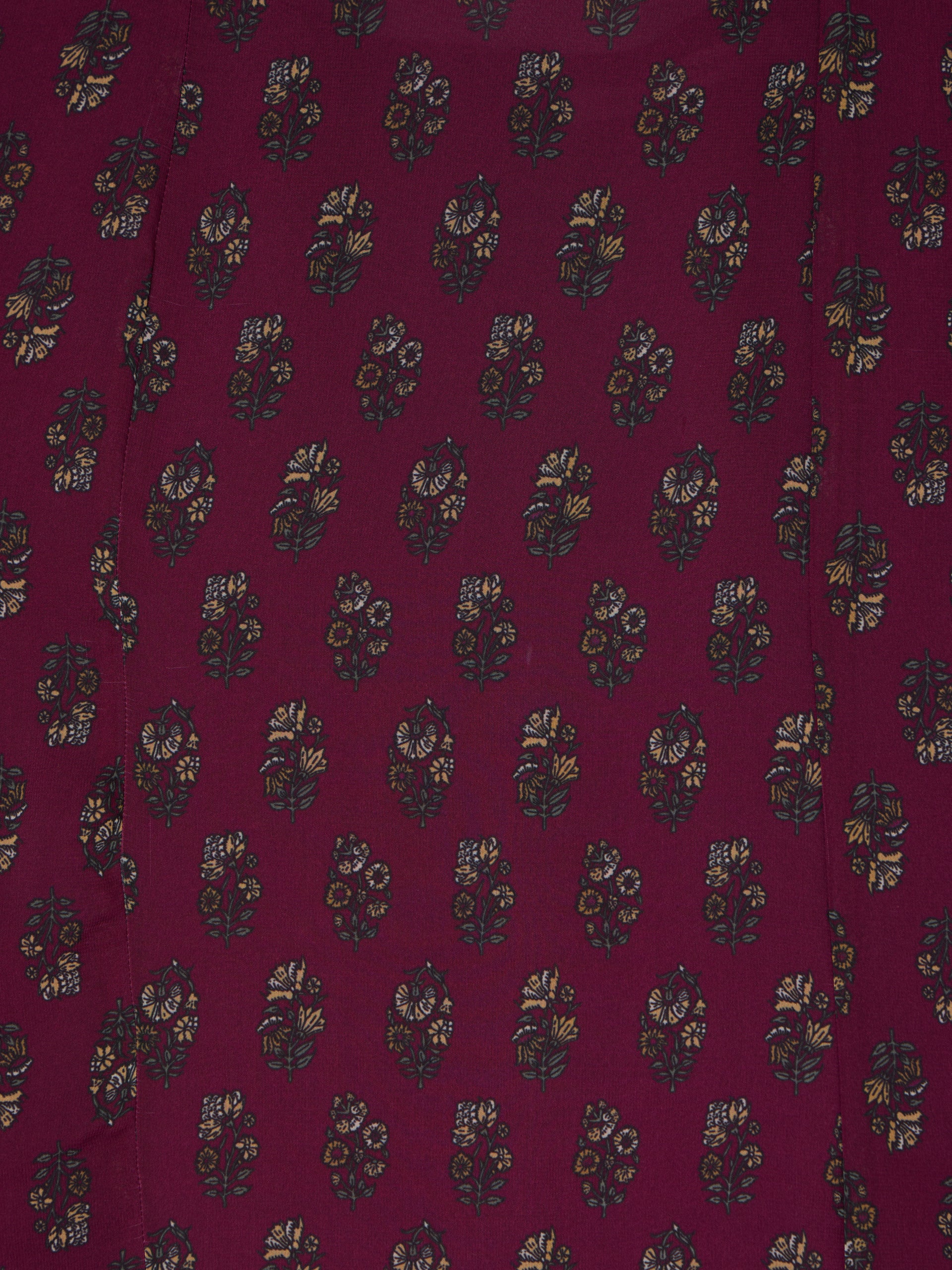 Falda midi estampado motivos burdeos