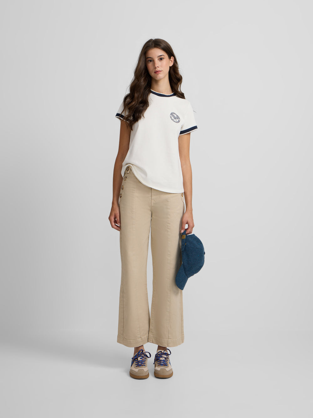 Pantalon culotte marinero beige