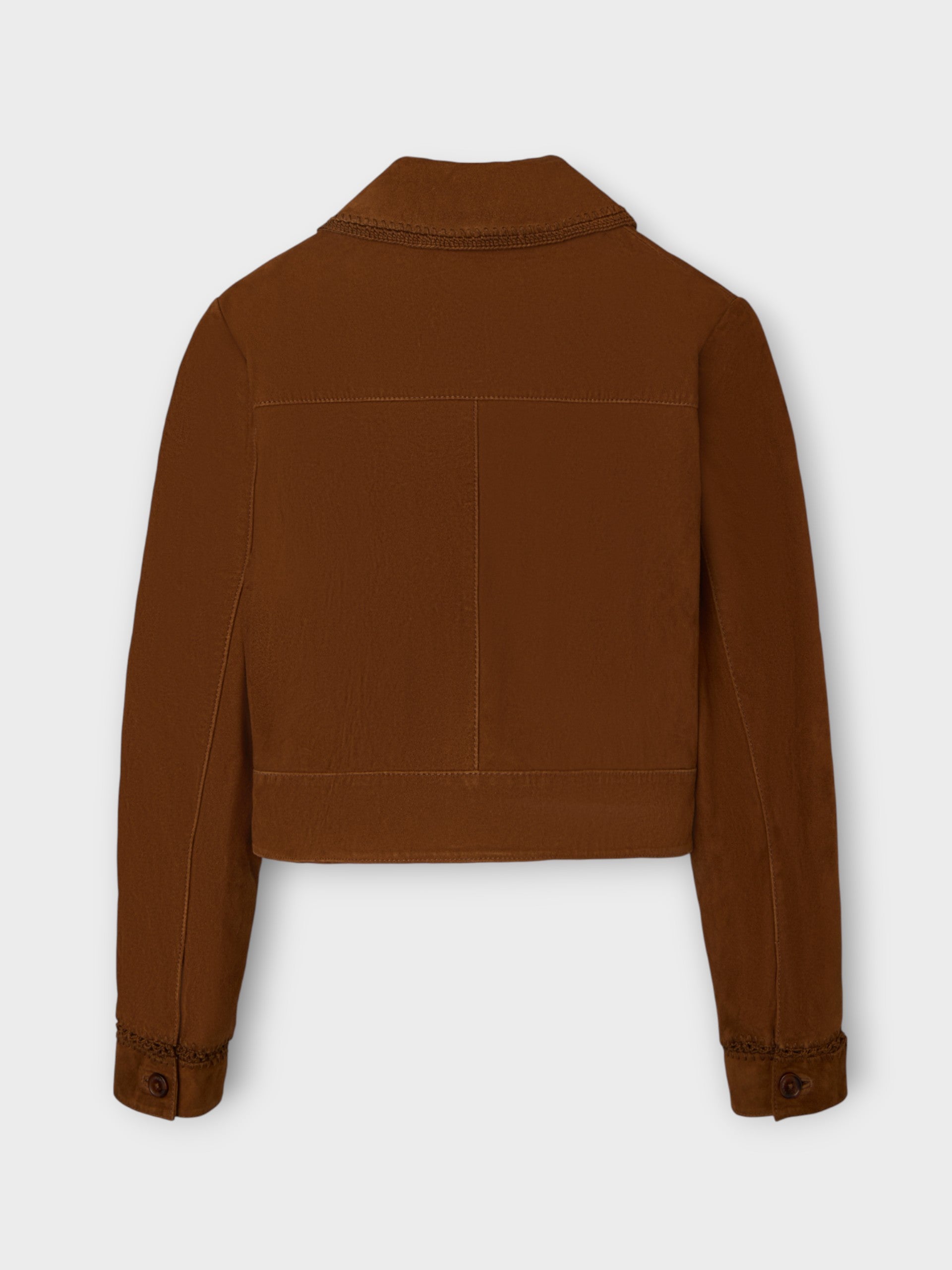 Casaco de camurça castanho