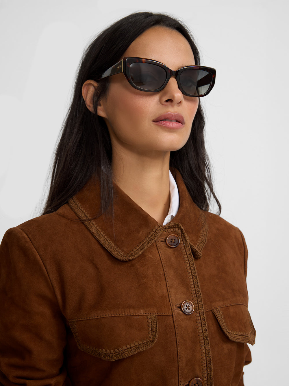 Chaqueta piel ante marron