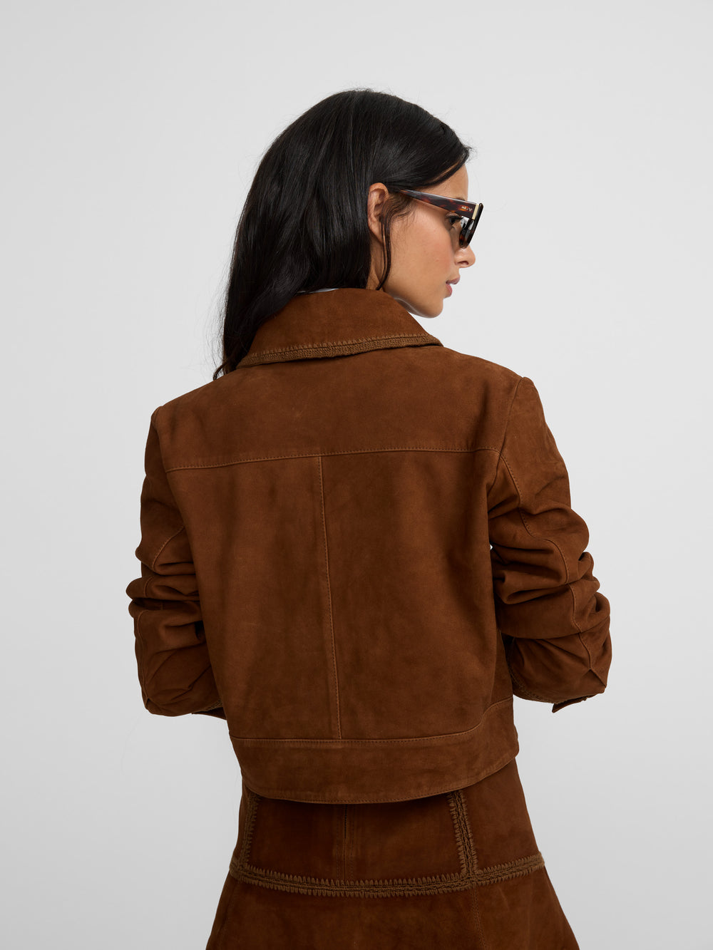 Chaqueta piel ante marron