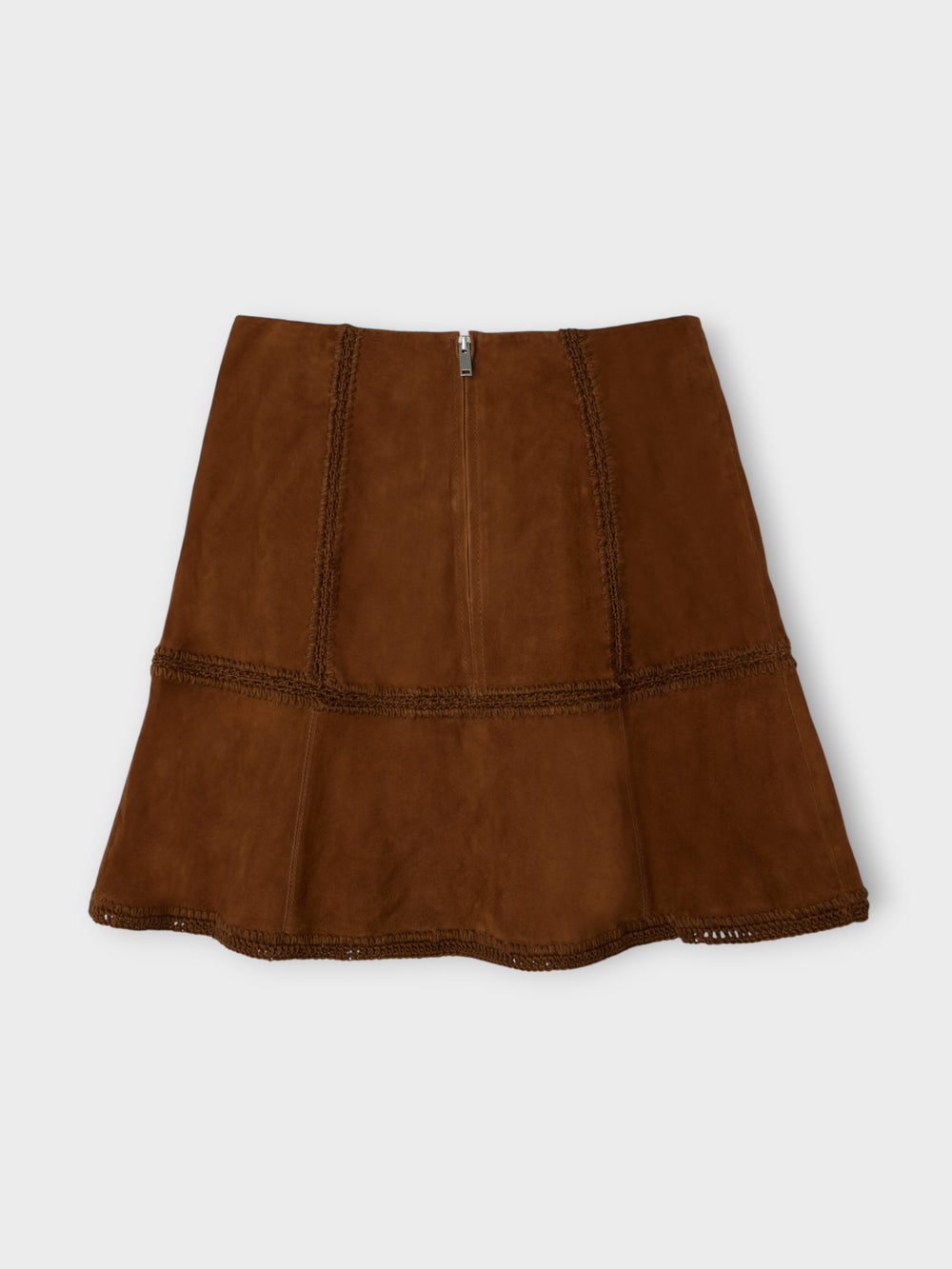 Falda mini piel ante marron