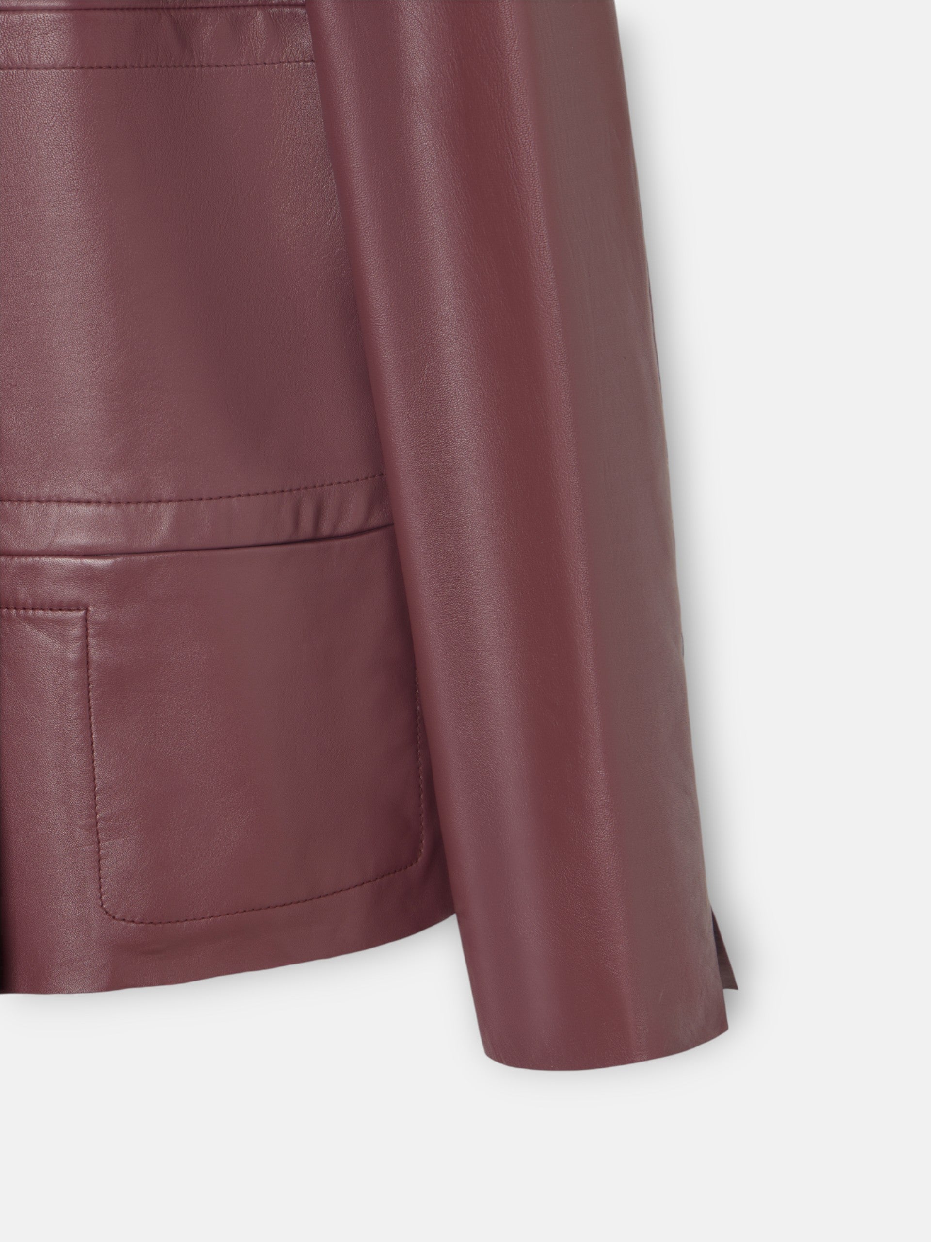 Burgundy leather blazer