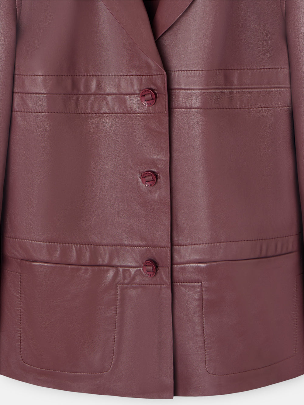 Blazer de pele bordô