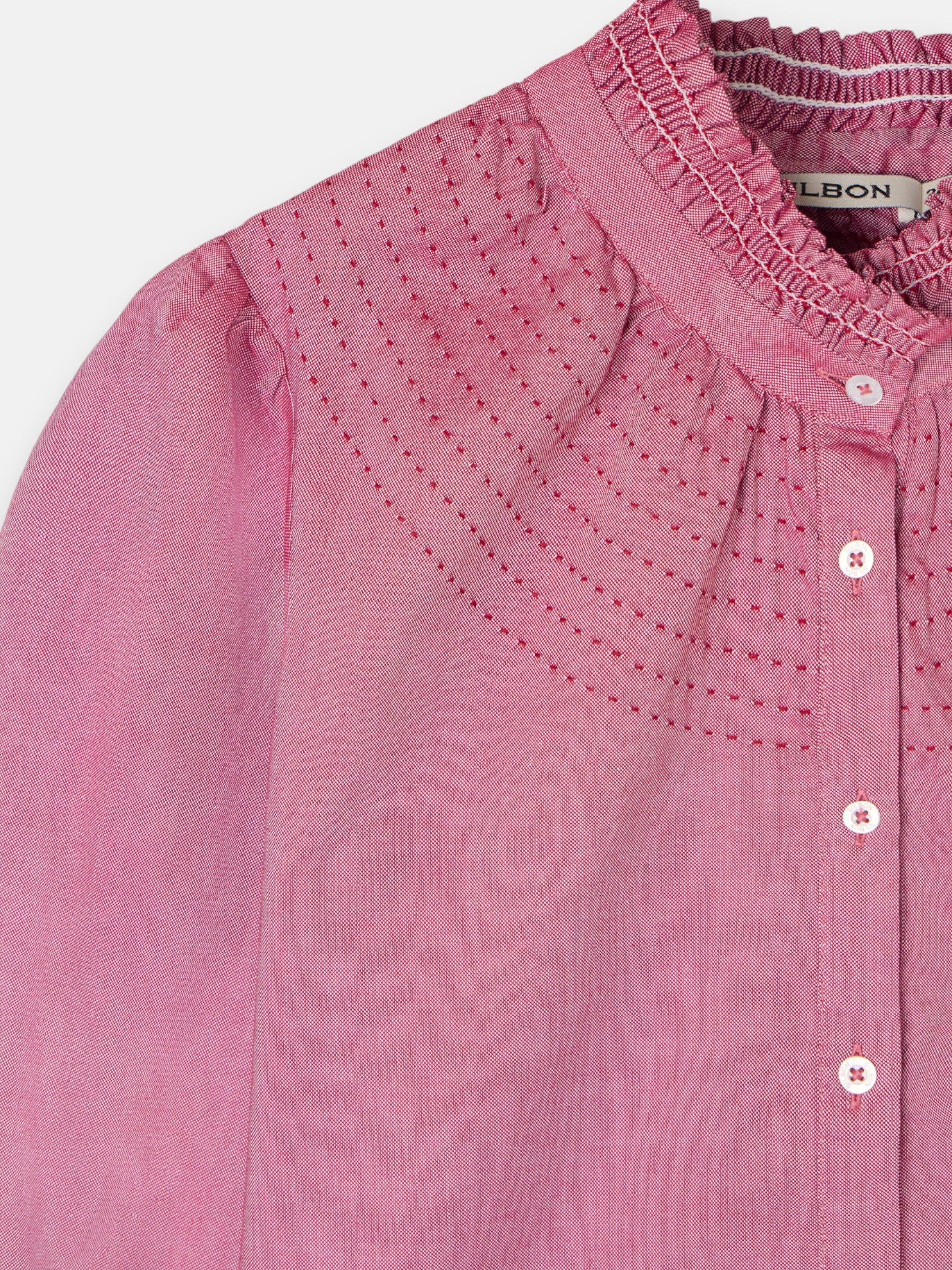 Camisa punho franzido bordô