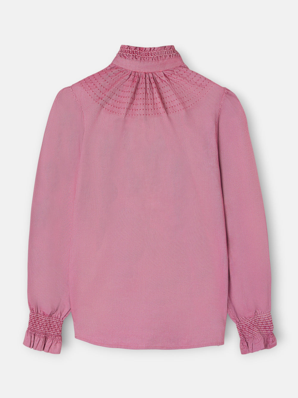 Burgundy gathered cuff shirt