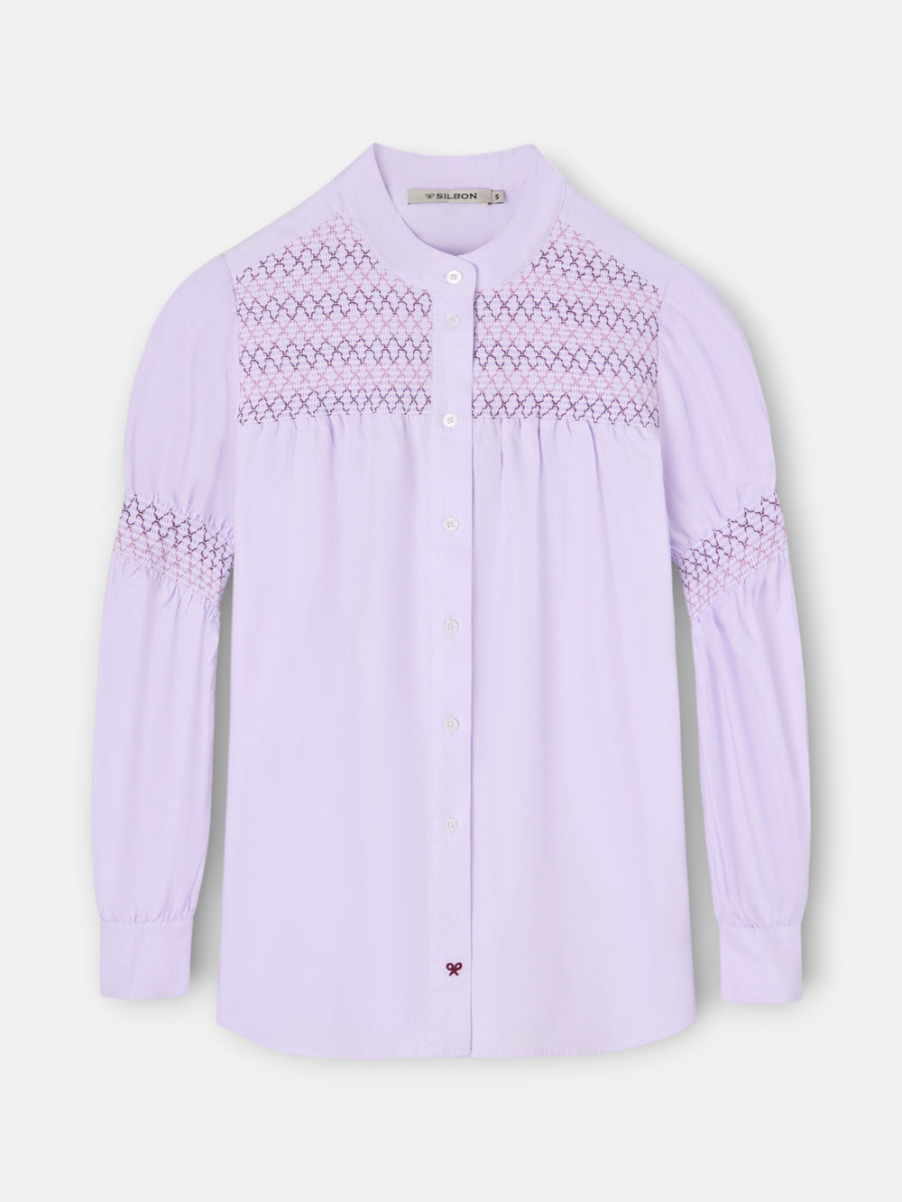 Camisa fruncidos malva