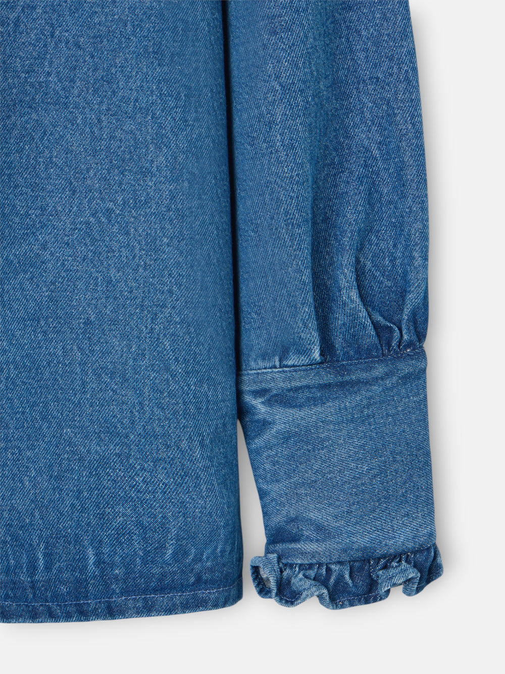 Camisa volantes solapa denim