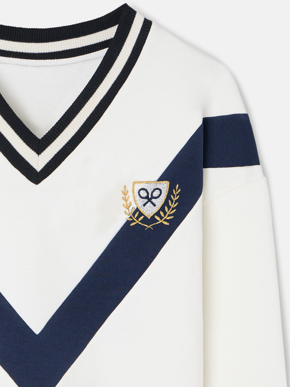 Sweatshirt femme écusson crue