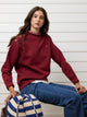 Sudadera woman cuello volante burdeos
