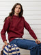 Sweatshirt mulher gola folhos bordô