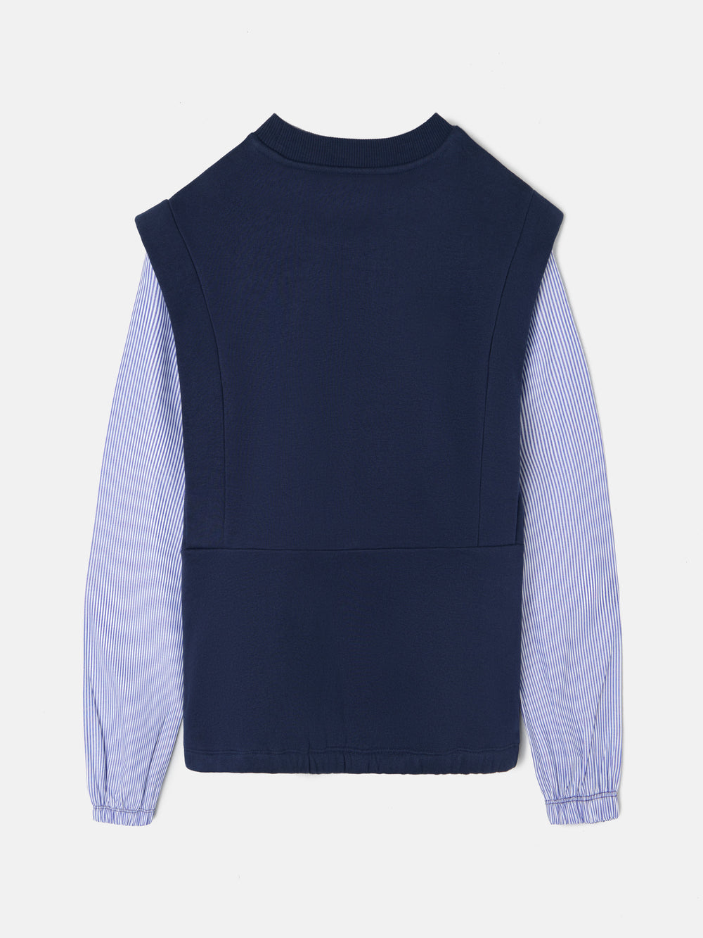 Sudadera woman mangas tejidas azul marino