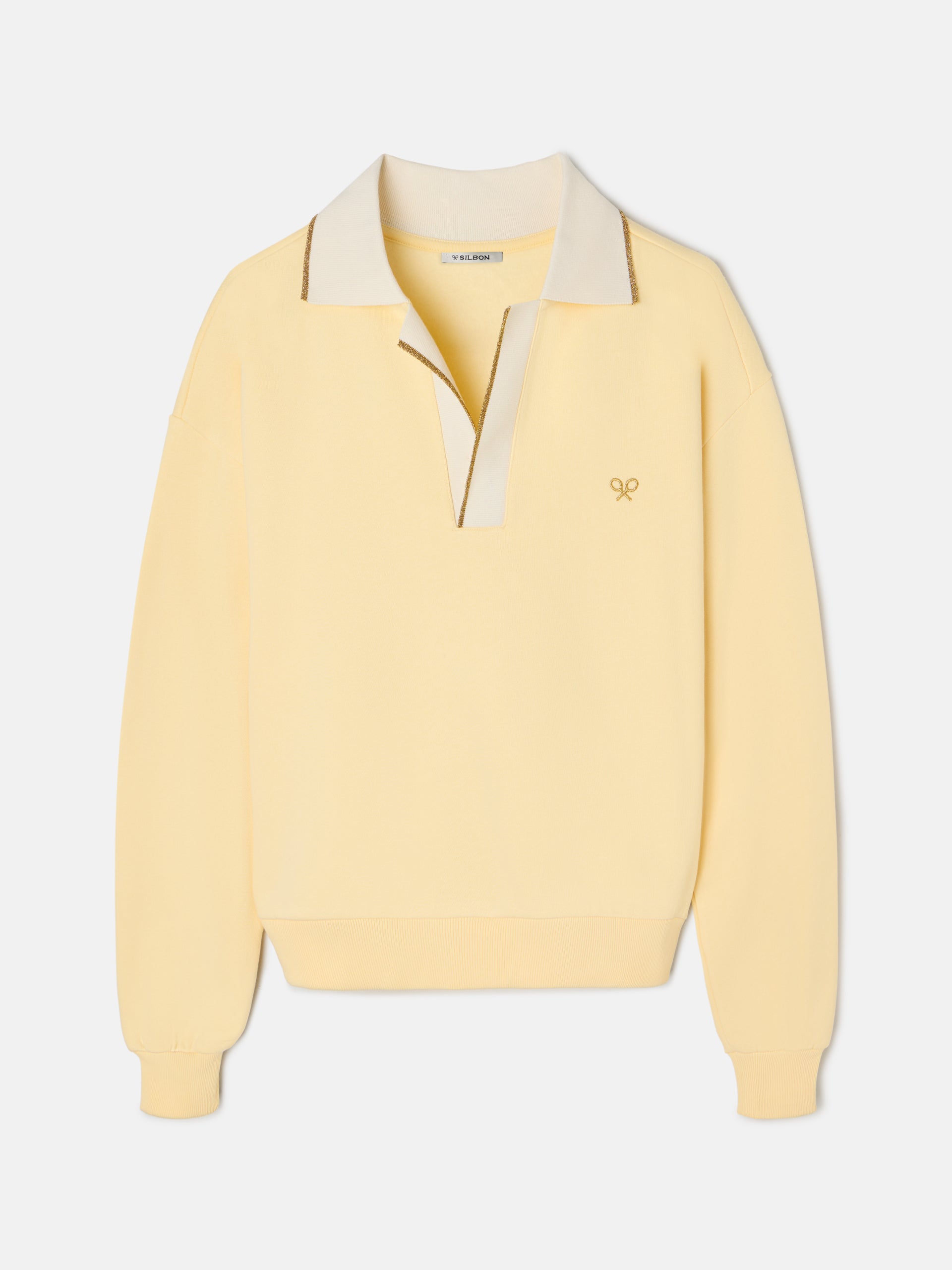 Sudadera woman cuello polo amarilla