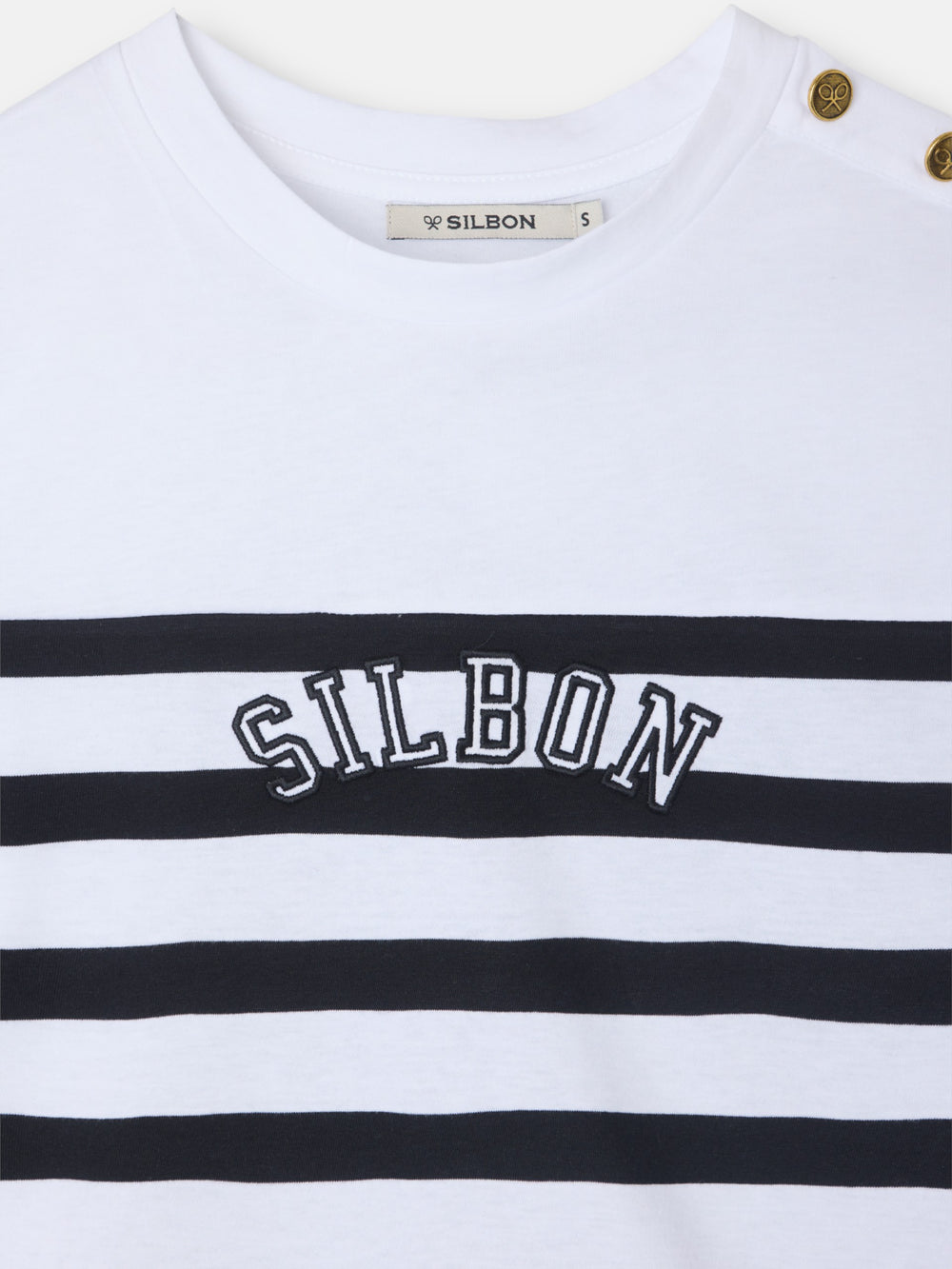 T-shirt femme à rayures noires et blanches