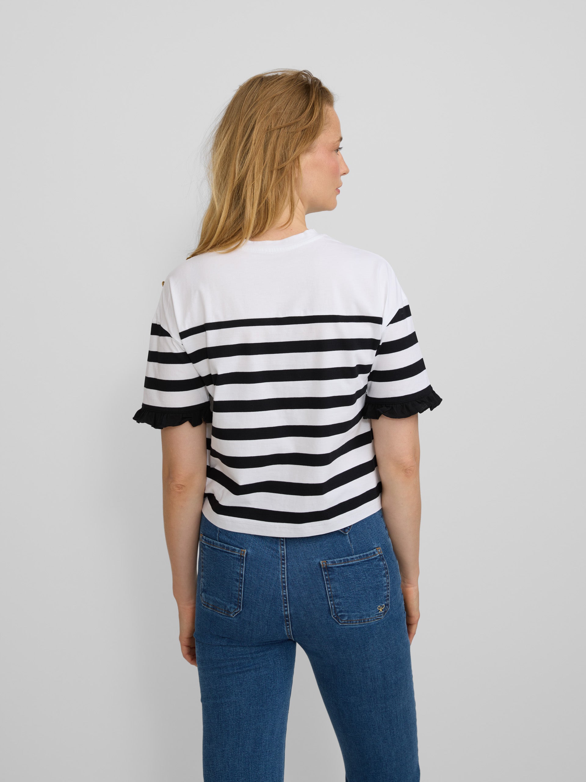 Camisola mulher riscas preta e branca