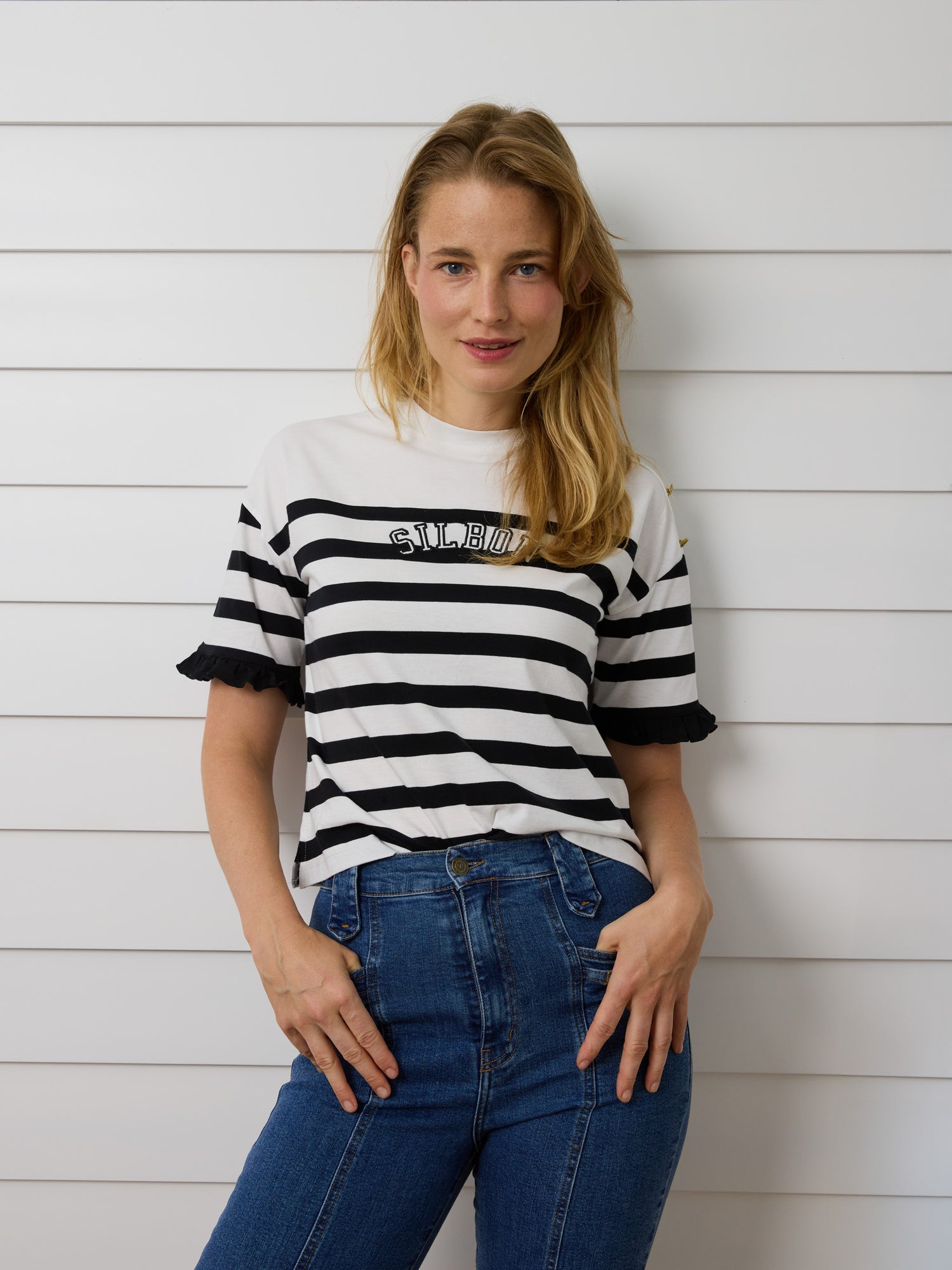 Camiseta woman rayas negra y blanca