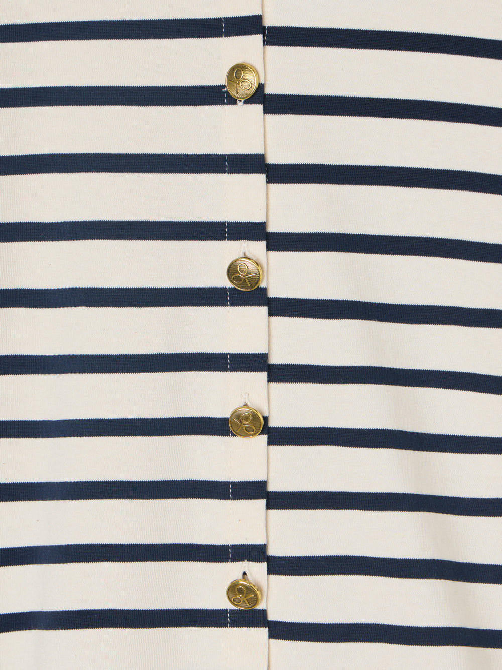 Camiseta woman botones rayas azul marino y crudo