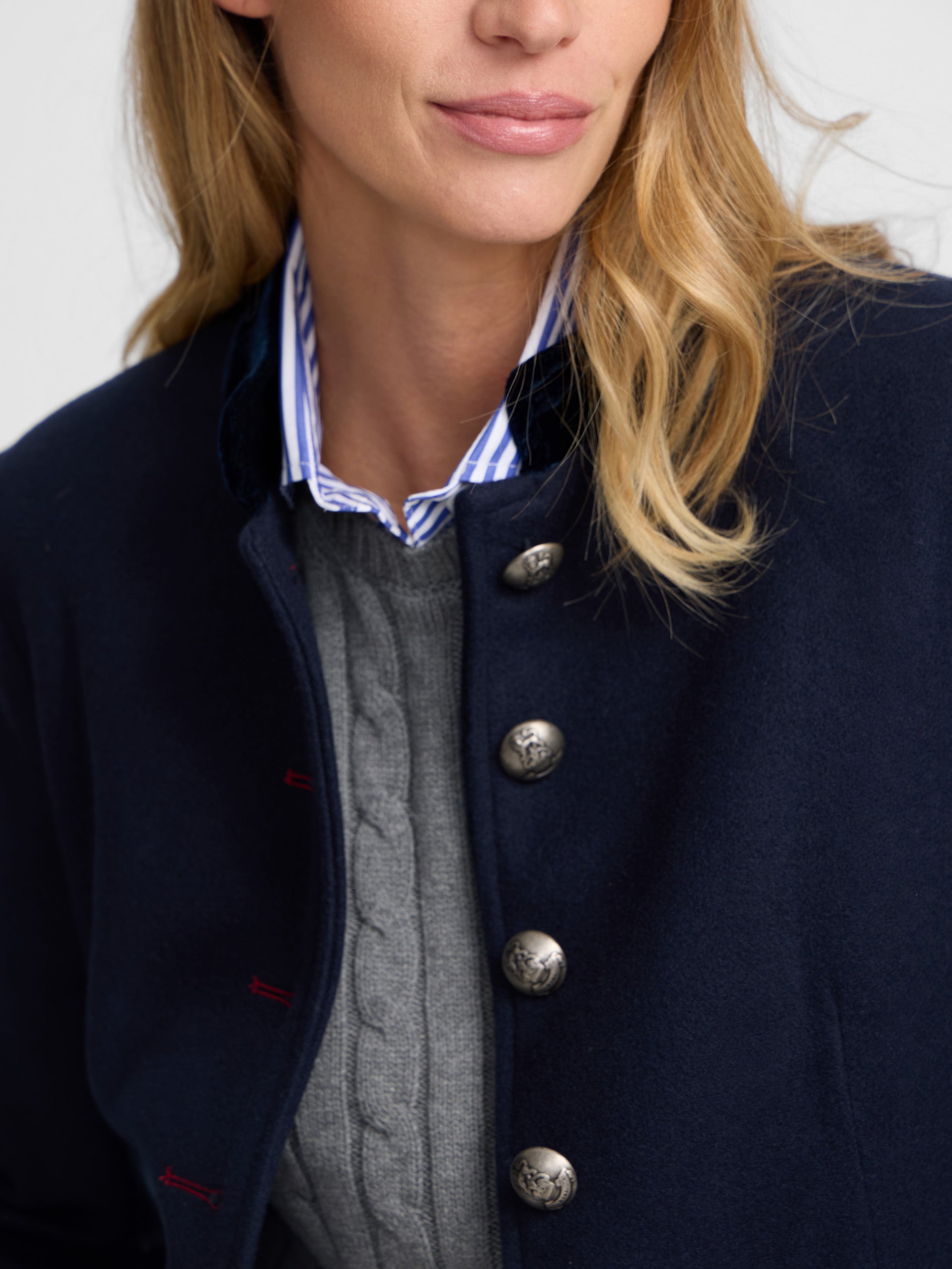 Long navy blue sailor coat